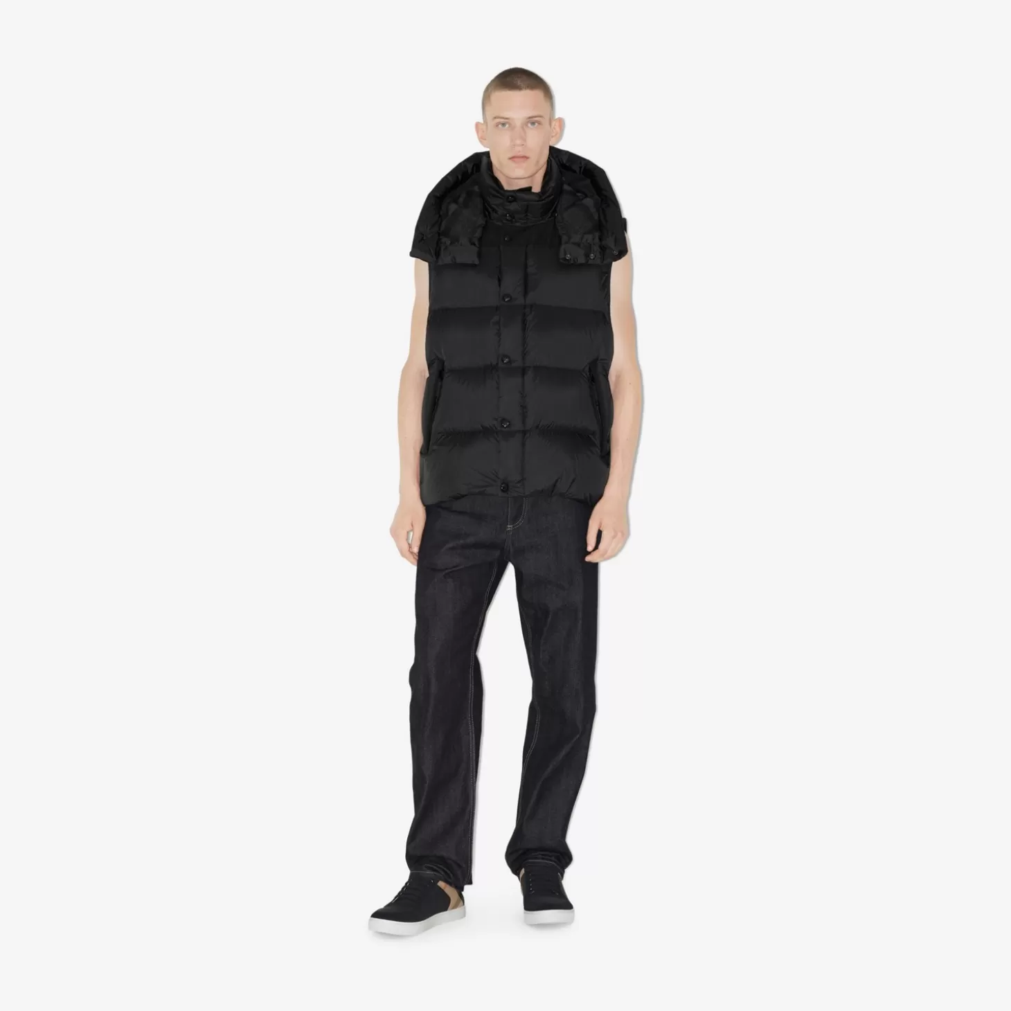 Burberry Avtagbar ärm nylon pufferjacka*Män Pufferjackor