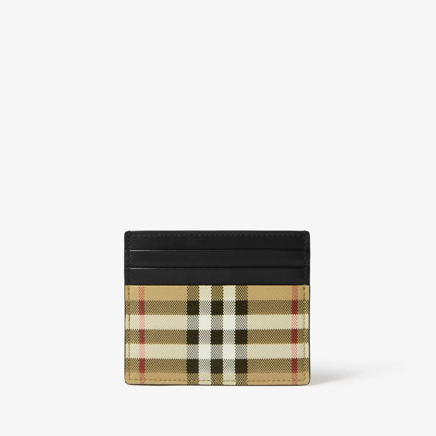 Burberry Check och läderkortfodral*Män Plånböcker och kortfodral