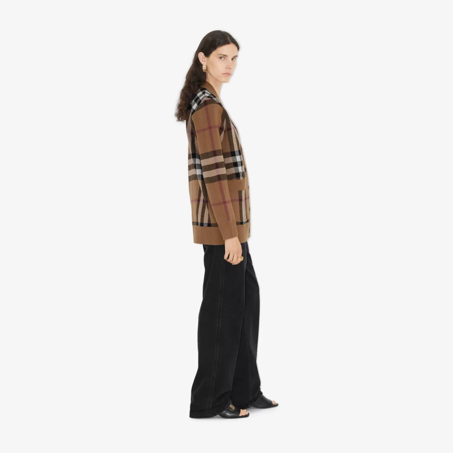 Burberry Check Ull Cashmere Cardigan*Kvinnor Stickat