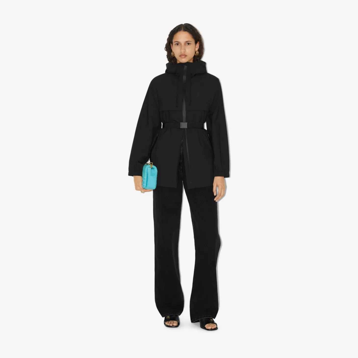 Burberry Ekd Print Belted Short Parka*Kvinnor Kaffor och jackor