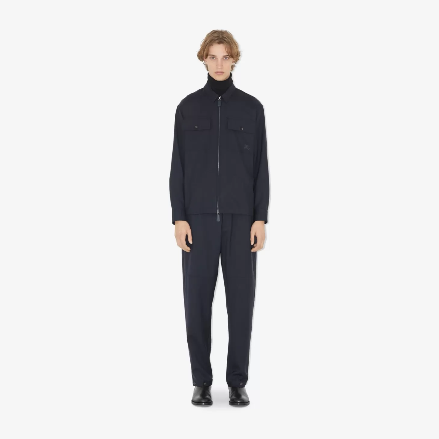 Burberry Ekd Wool Zip-Front Skjorta*Män Skjortor
