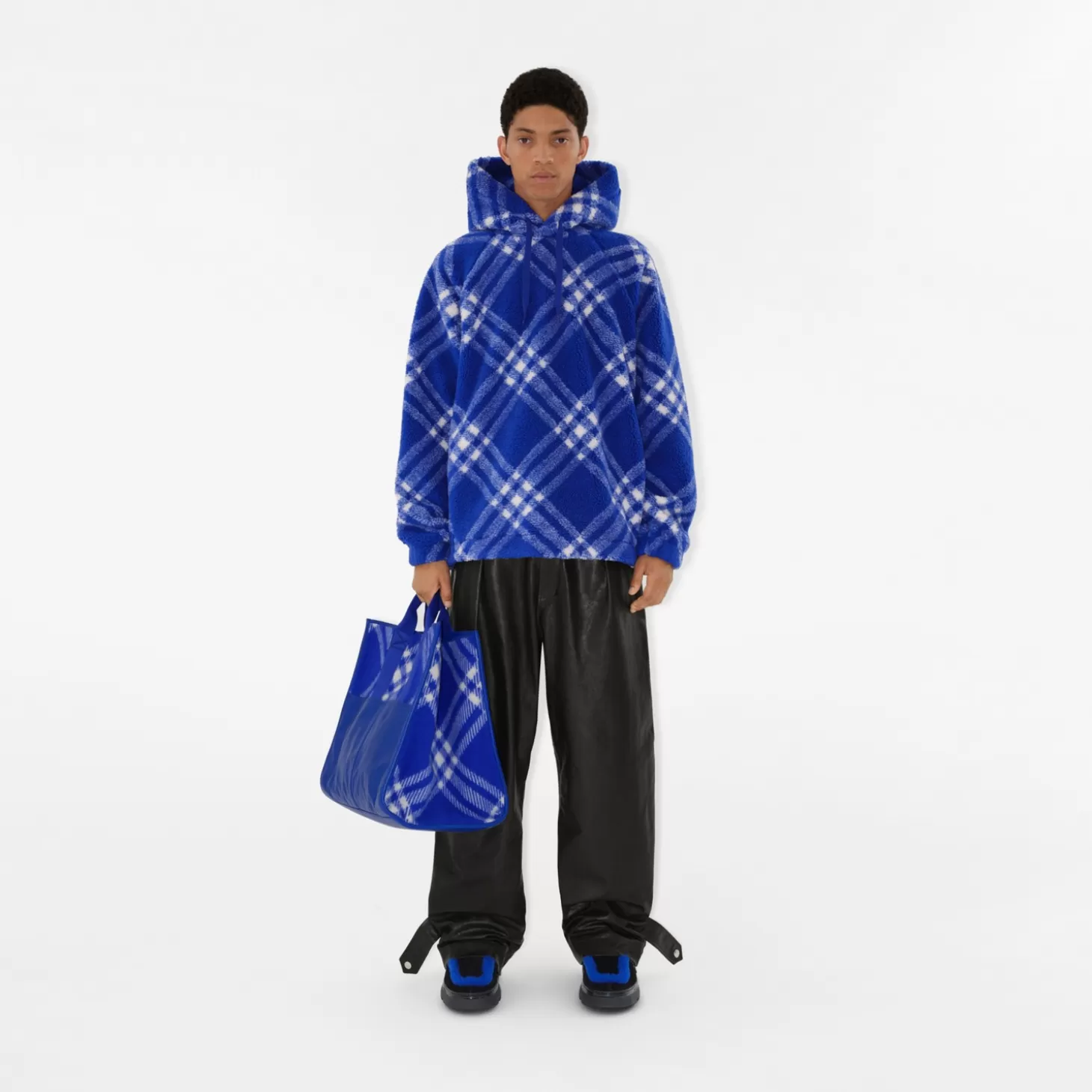 Burberry Huvtröja i rutig fleece*Män Tröjor och tröjor | Kaffor och jackor