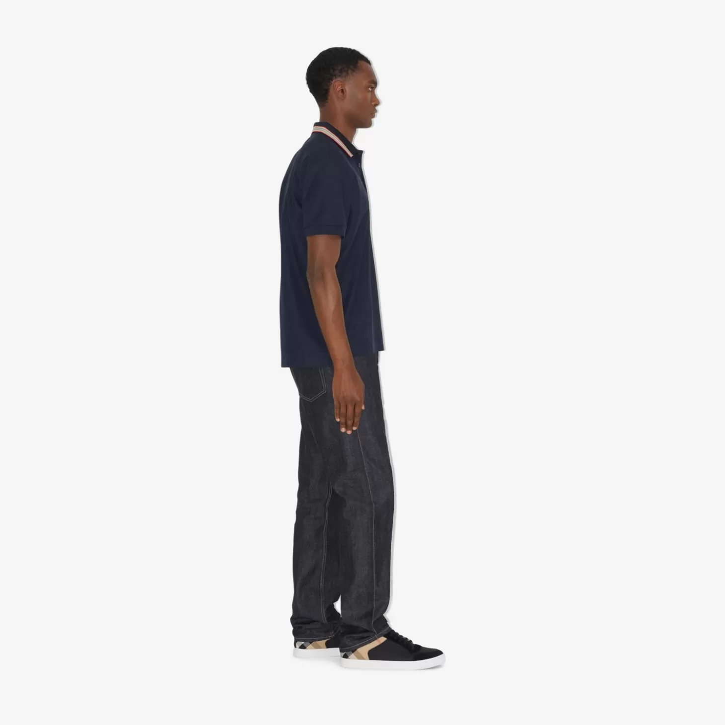 Burberry Icon Stripe Collar Polo Shirt*Män Polos & T-shirts