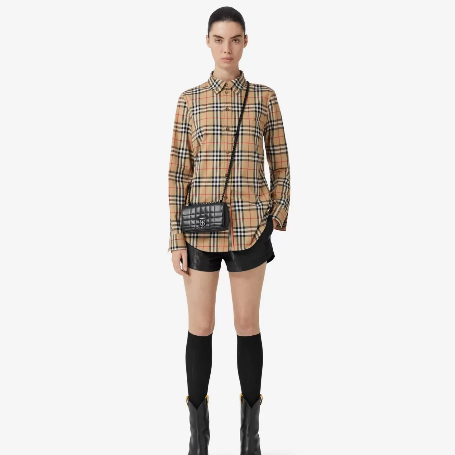 Burberry Knäppningskrage vintage rutig bomullsskjorta*Kvinnor Skjortor och toppar
