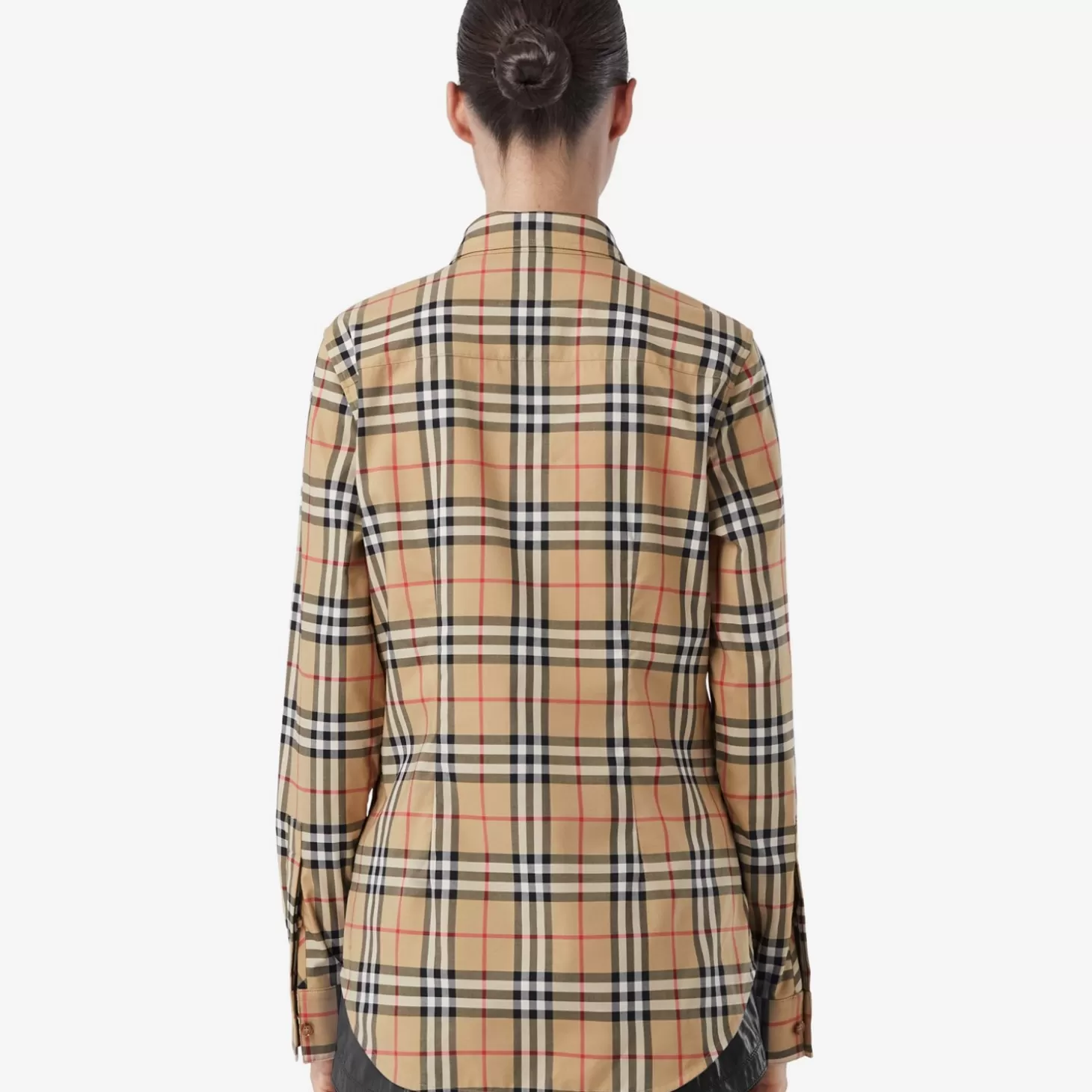Burberry Knäppningskrage vintage rutig bomullsskjorta*Kvinnor Skjortor och toppar