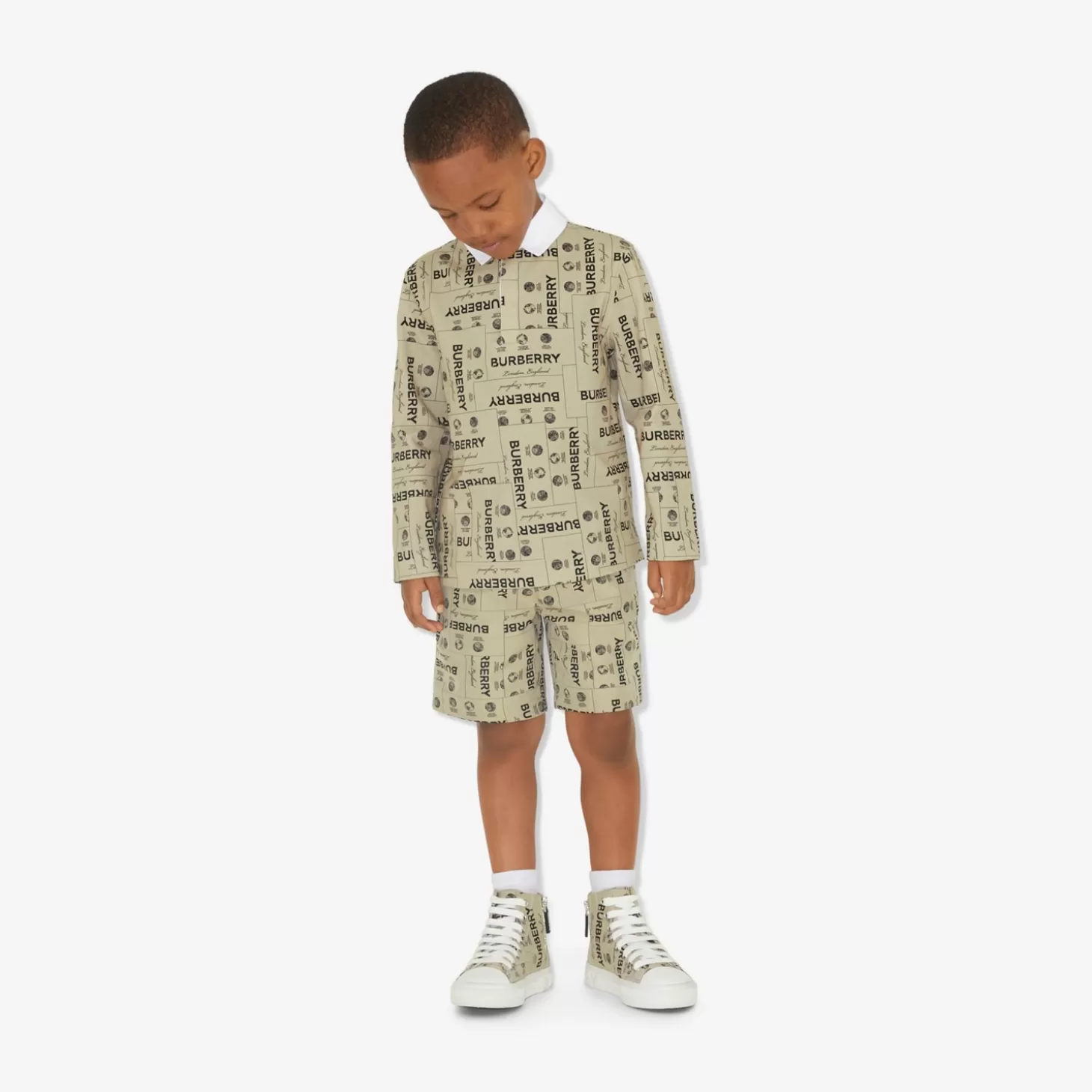 Burberry Label Nylon Blend Shorts*Barn Badkläder | Byxor och shorts