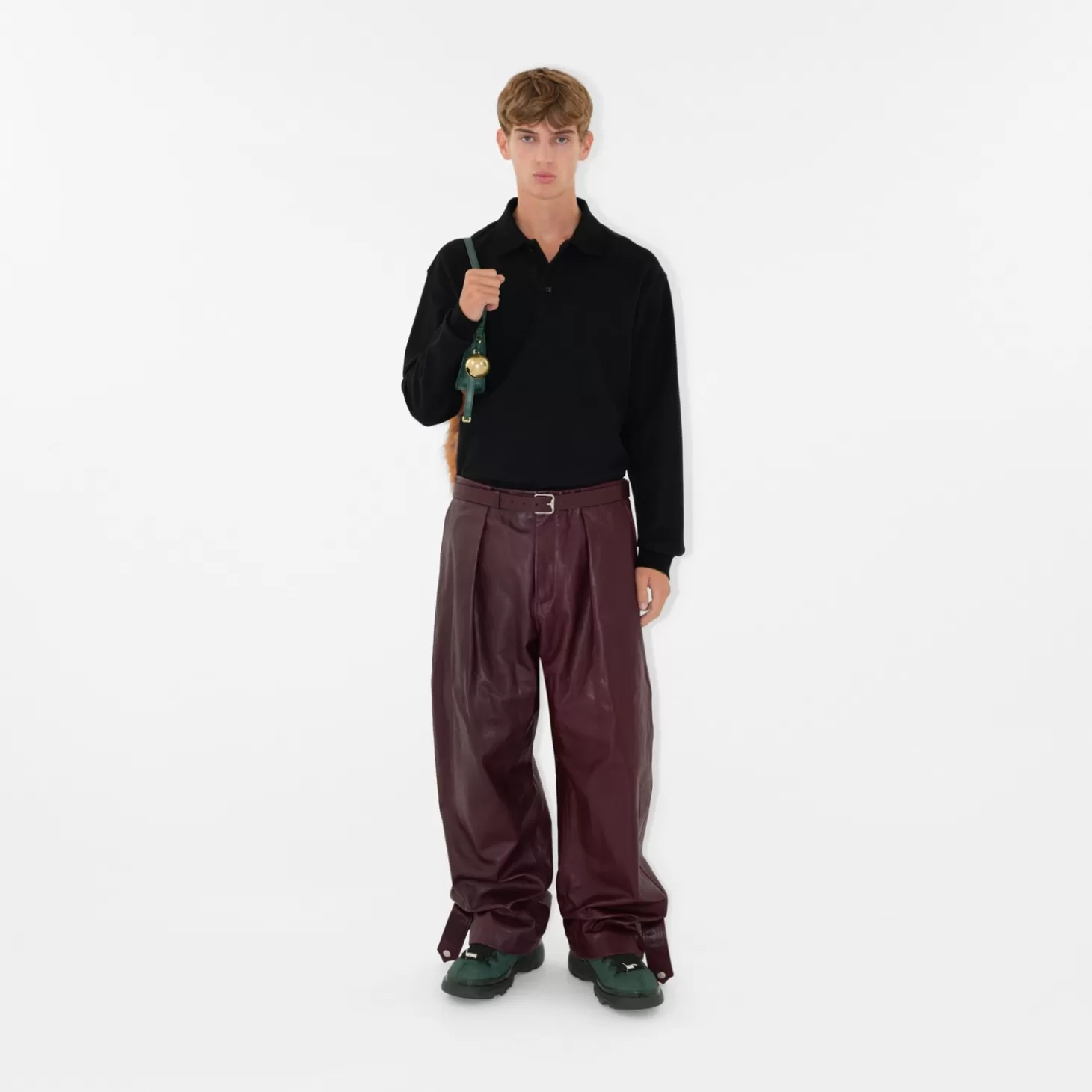 Burberry Långärmad pikétröja i bomull*Män Polos & T-shirts