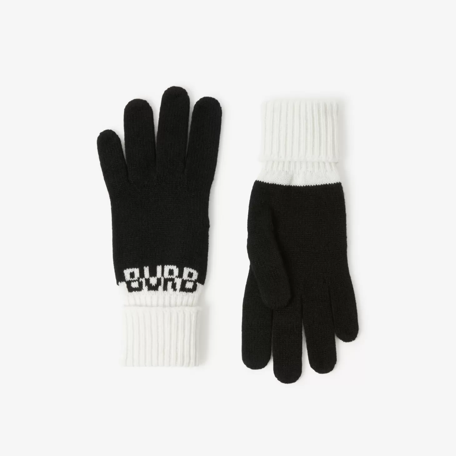 Burberry Logo Intarsia tvåfärgade kashmirhandskar*Män/Kvinnor Mössor och handskar | Mössor och handskar