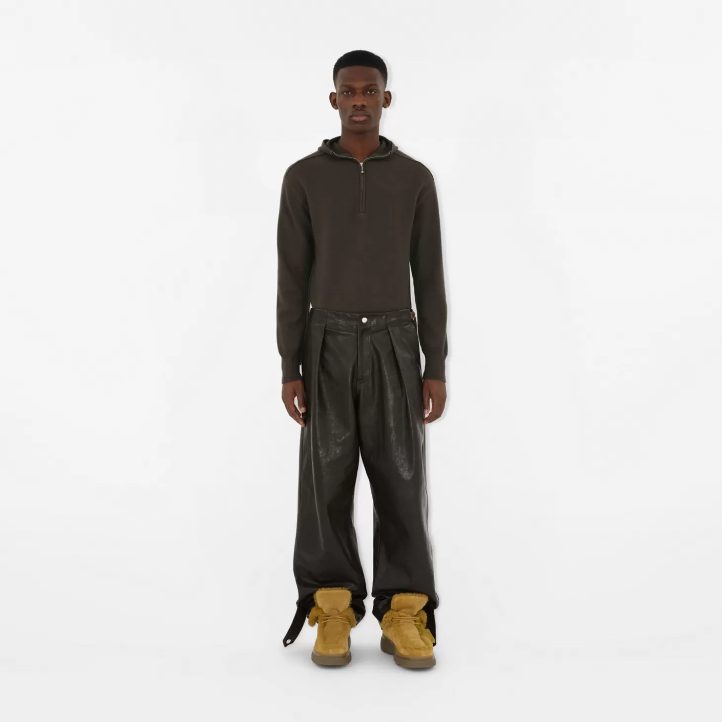 Burberry Luvtröja med halv dragkedja i ull*Män Stickat