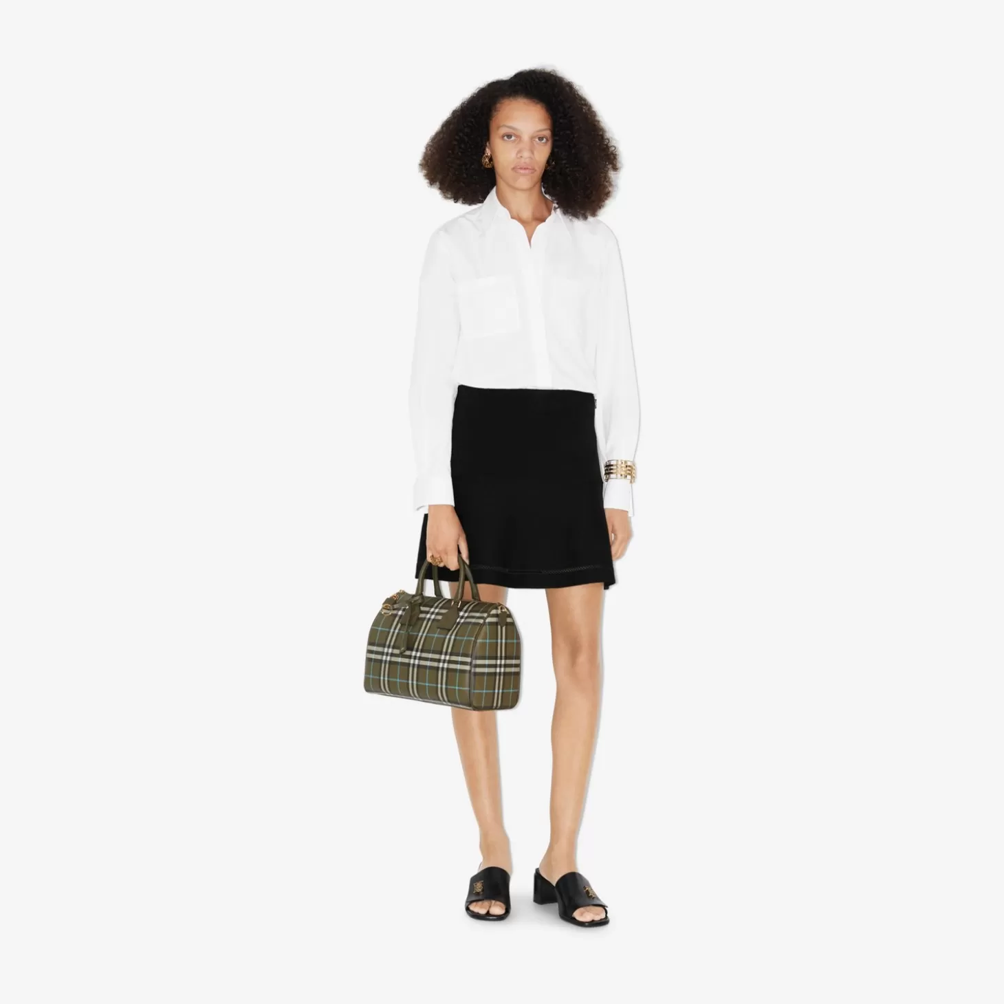 Burberry Medium rutig bowlingväska*Kvinnor Personliga presenter | Check