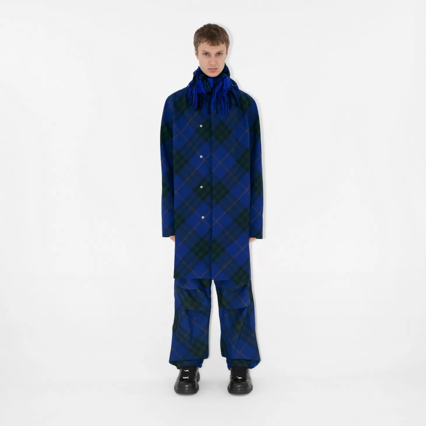 Burberry Mellanlång rutig bilkappa*Män Kaffor och jackor | Trenchcoats
