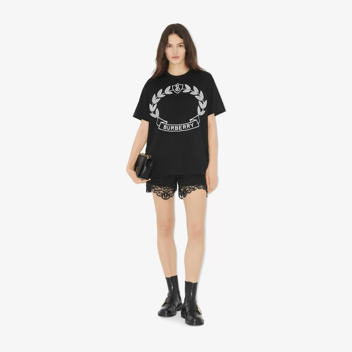 Burberry Oak Leaf Crest T-shirt i bomull*Kvinnor T-shirts