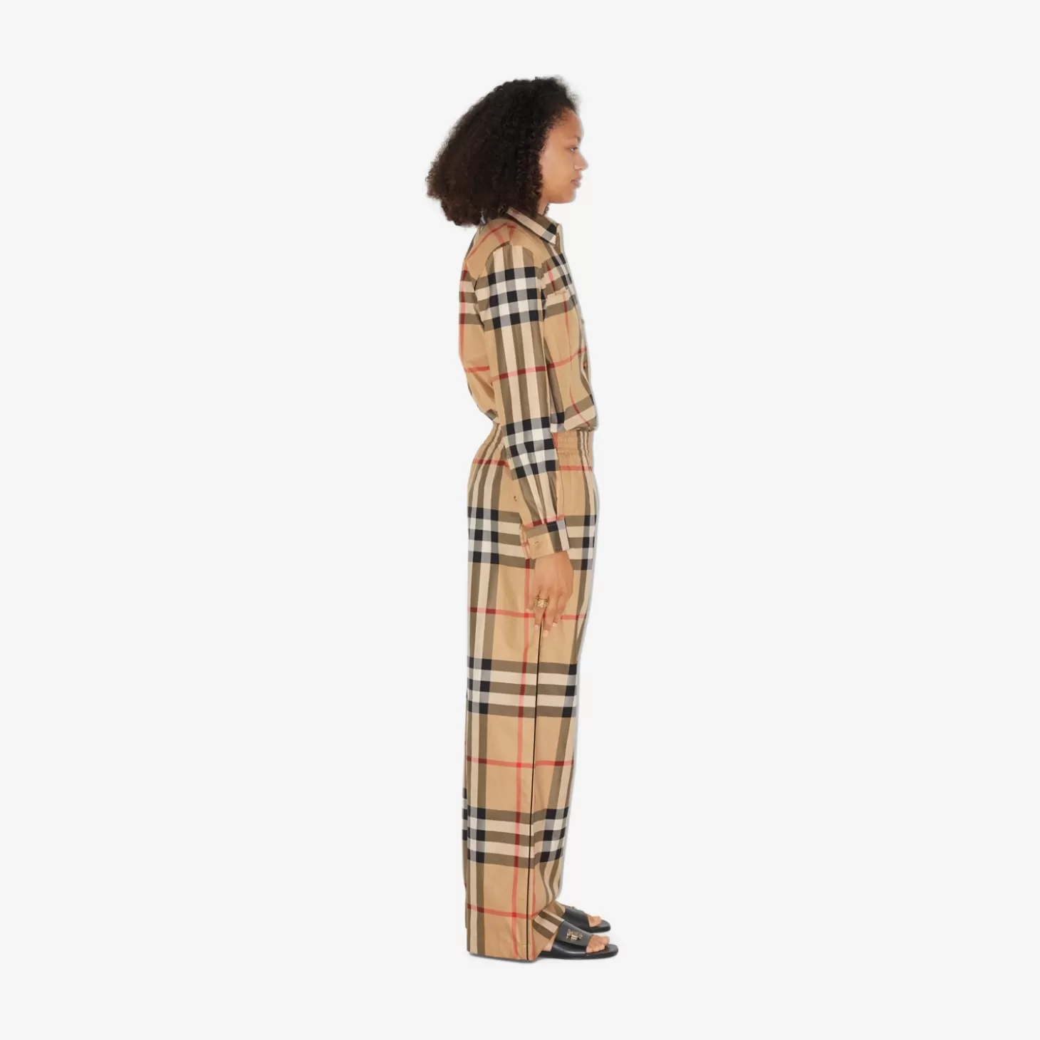 Burberry Rulla byxor i bomullstwill*Kvinnor Byxor och shorts