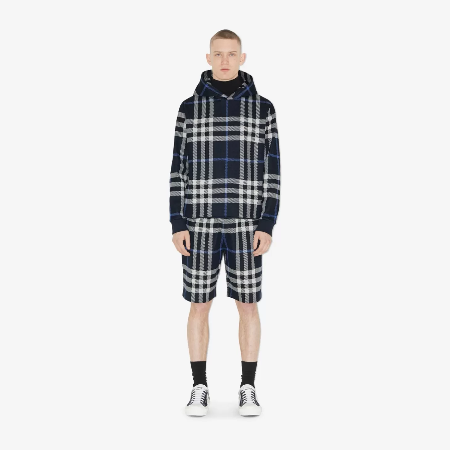 Burberry Rutig bomull jacquard huvtröja*Män Tröjor och tröjor