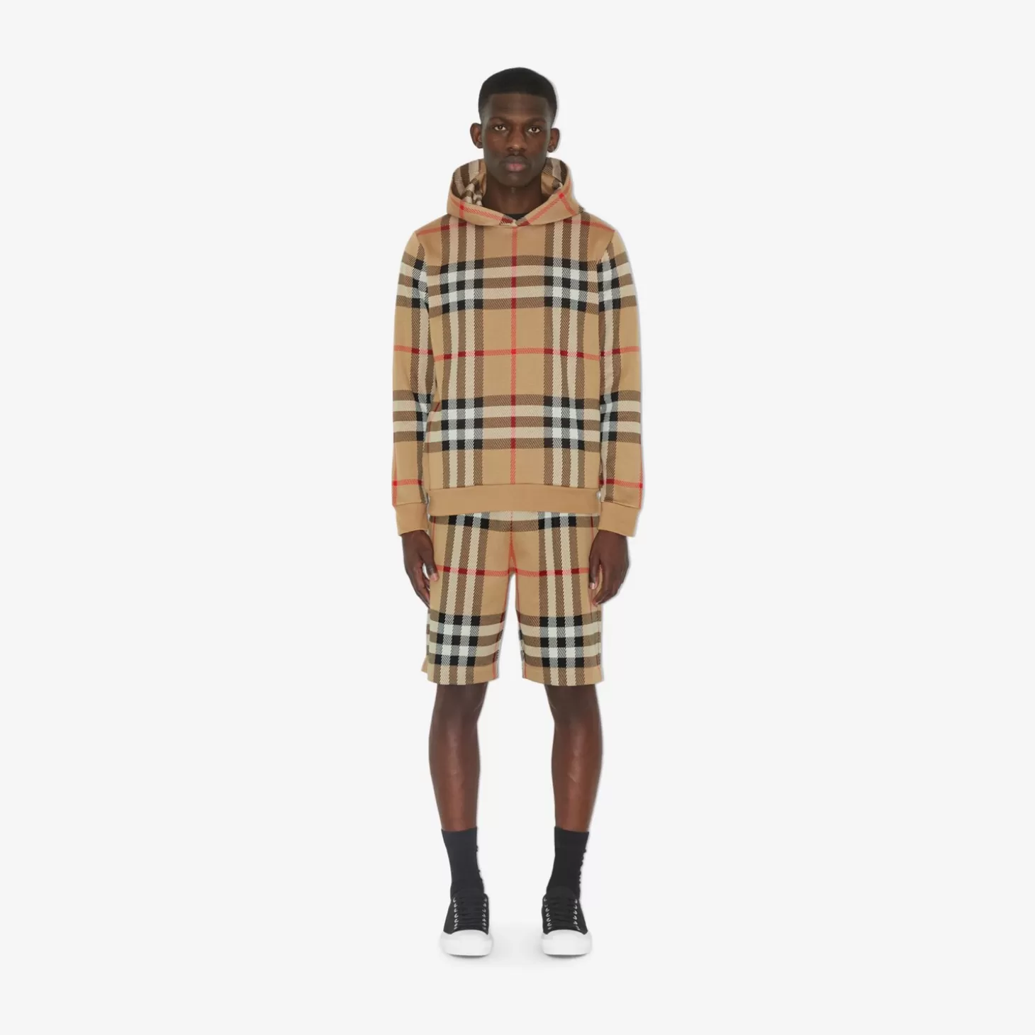 Burberry Rutig bomull jacquard huvtröja*Män Tröjor och tröjor