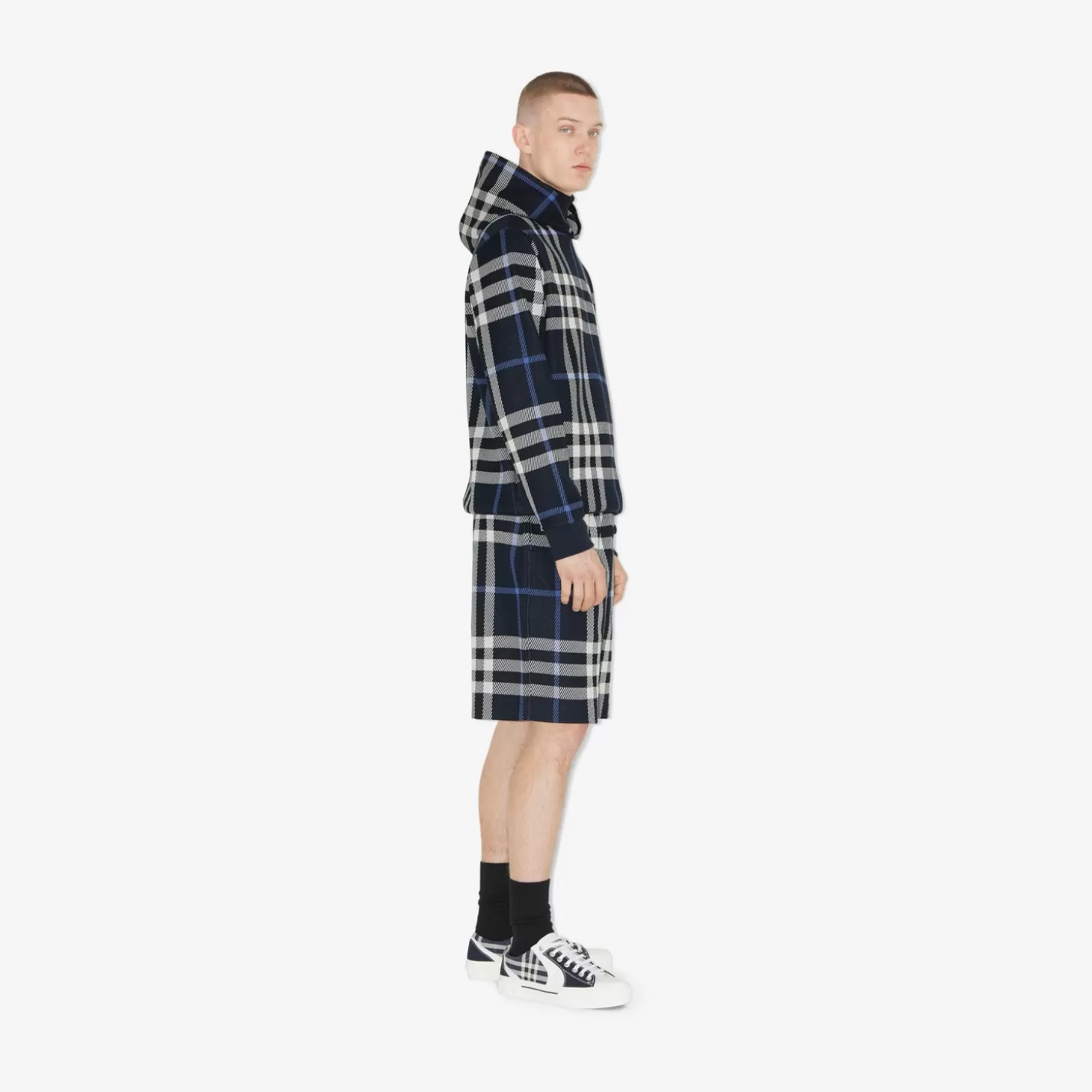 Burberry Rutig bomull jacquard huvtröja*Män Tröjor och tröjor