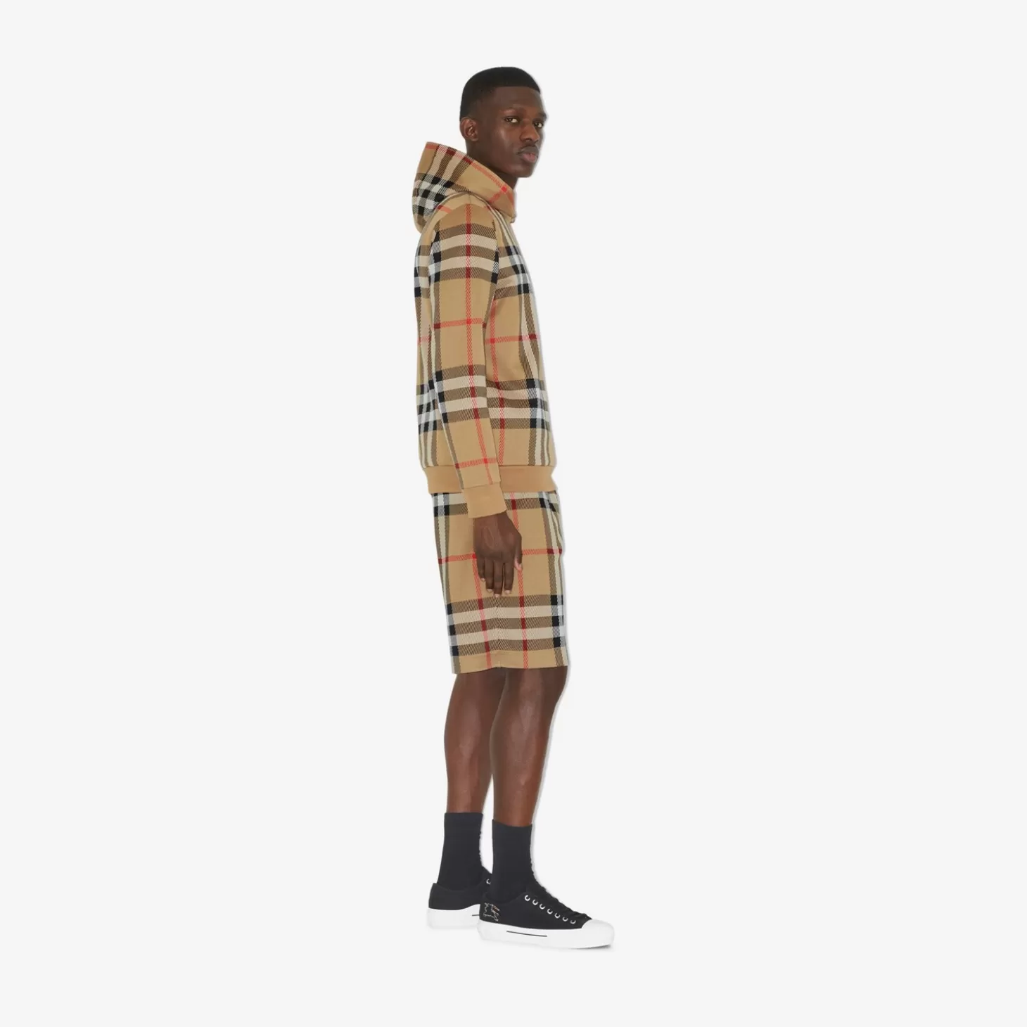 Burberry Rutig bomull jacquard huvtröja*Män Tröjor och tröjor
