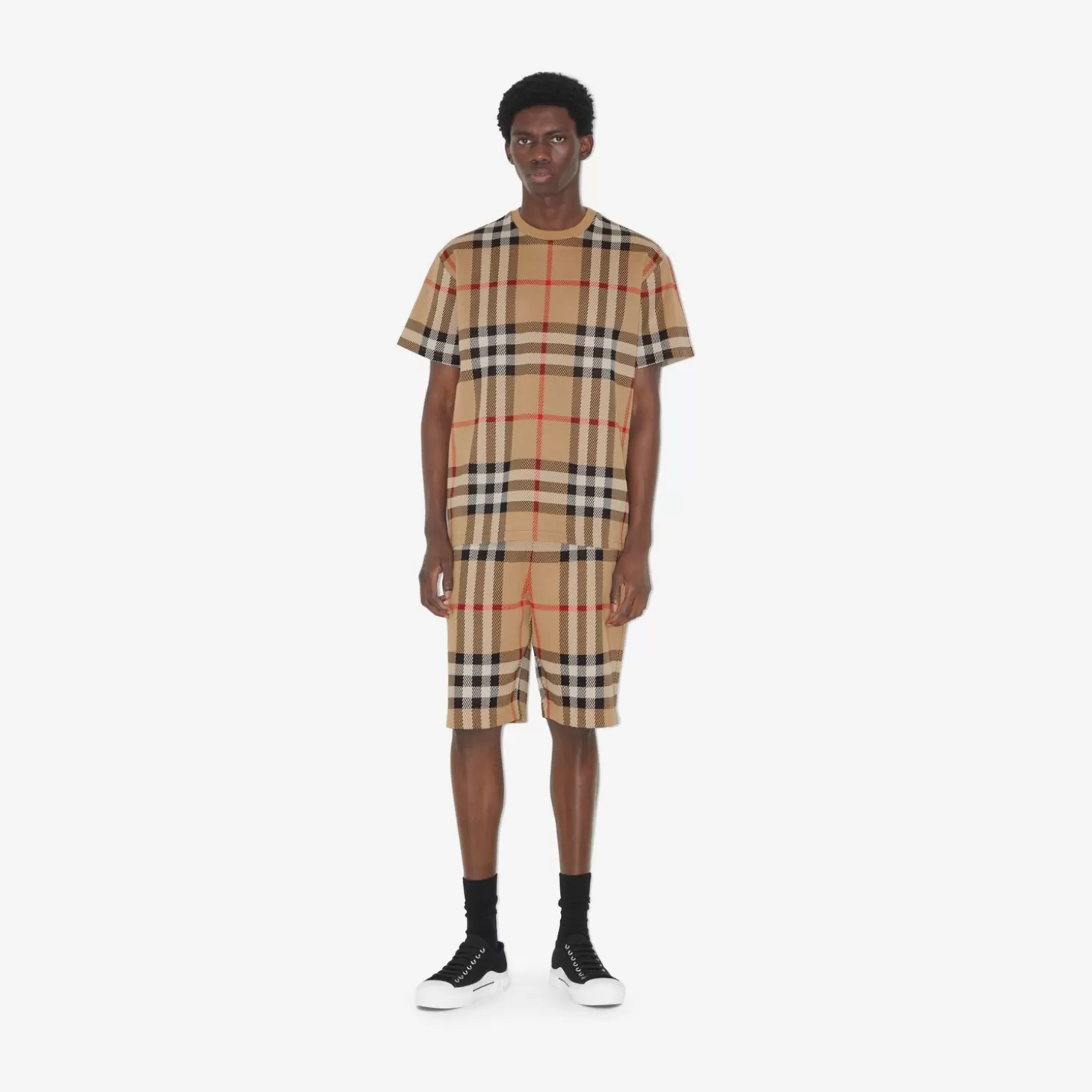 Burberry Rutig Jacquard T-shirt i bomull*Män Polos & T-shirts