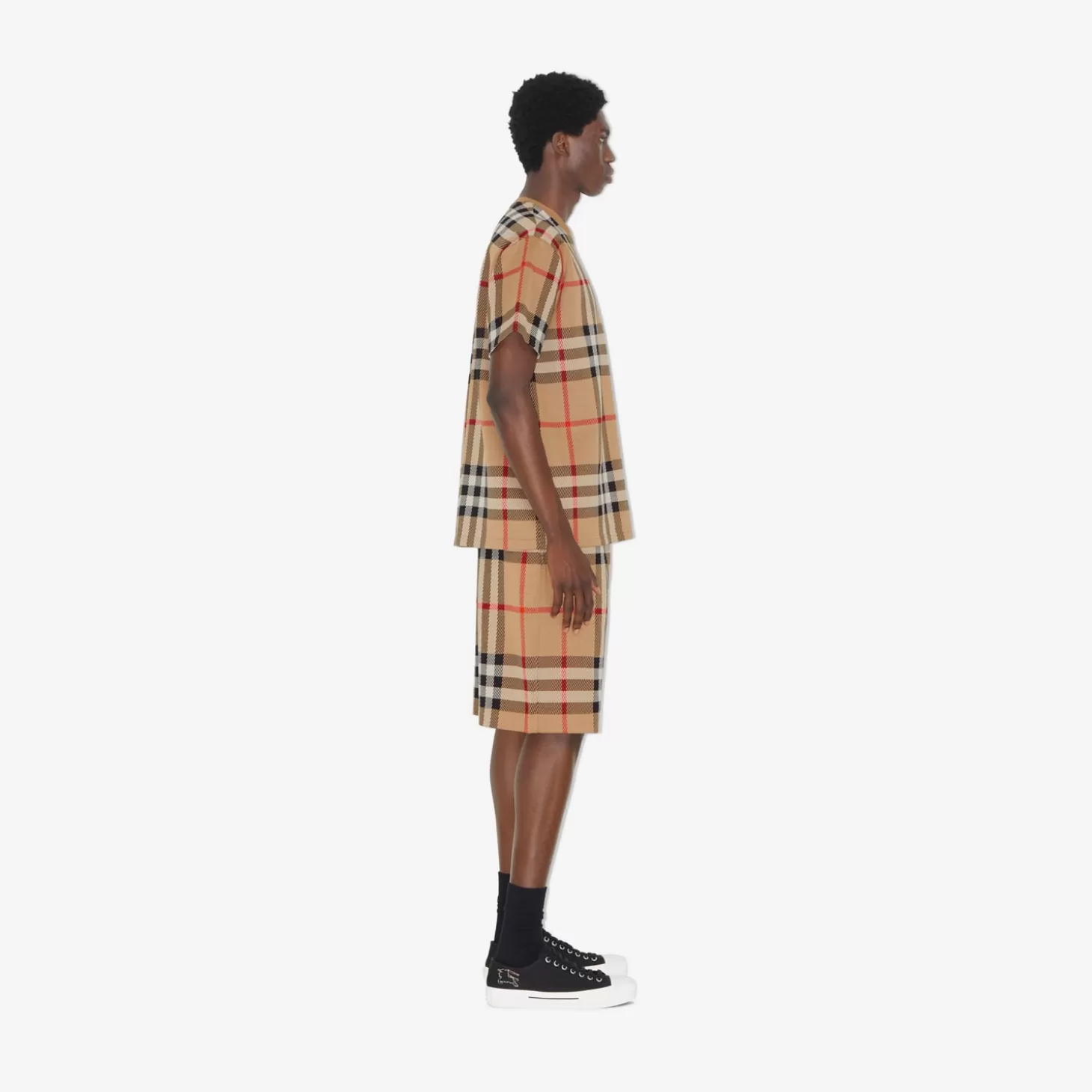 Burberry Rutig Jacquard T-shirt i bomull*Män Polos & T-shirts