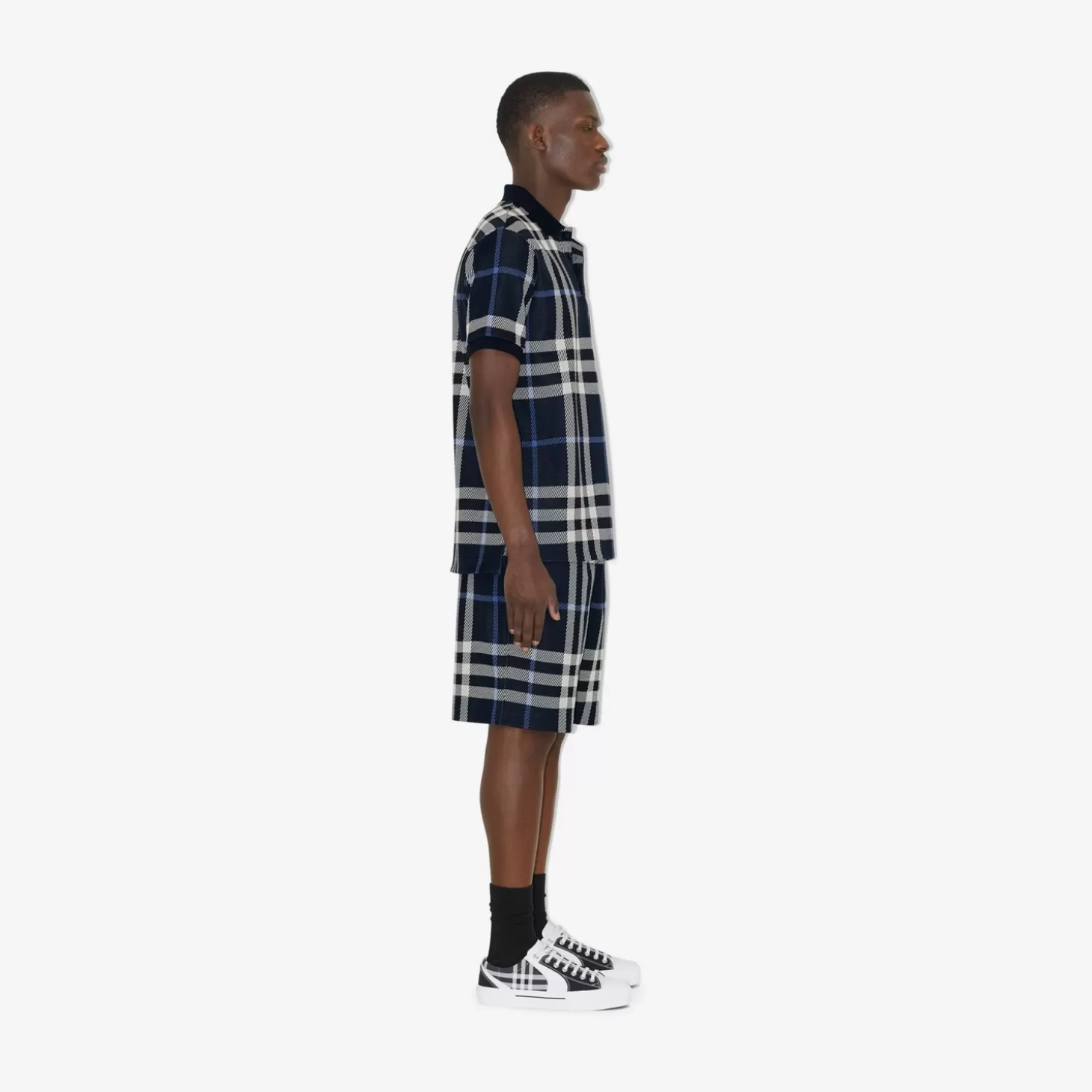 Burberry Rutig Jacquard-pikétröja i bomull*Män Polos & T-shirts