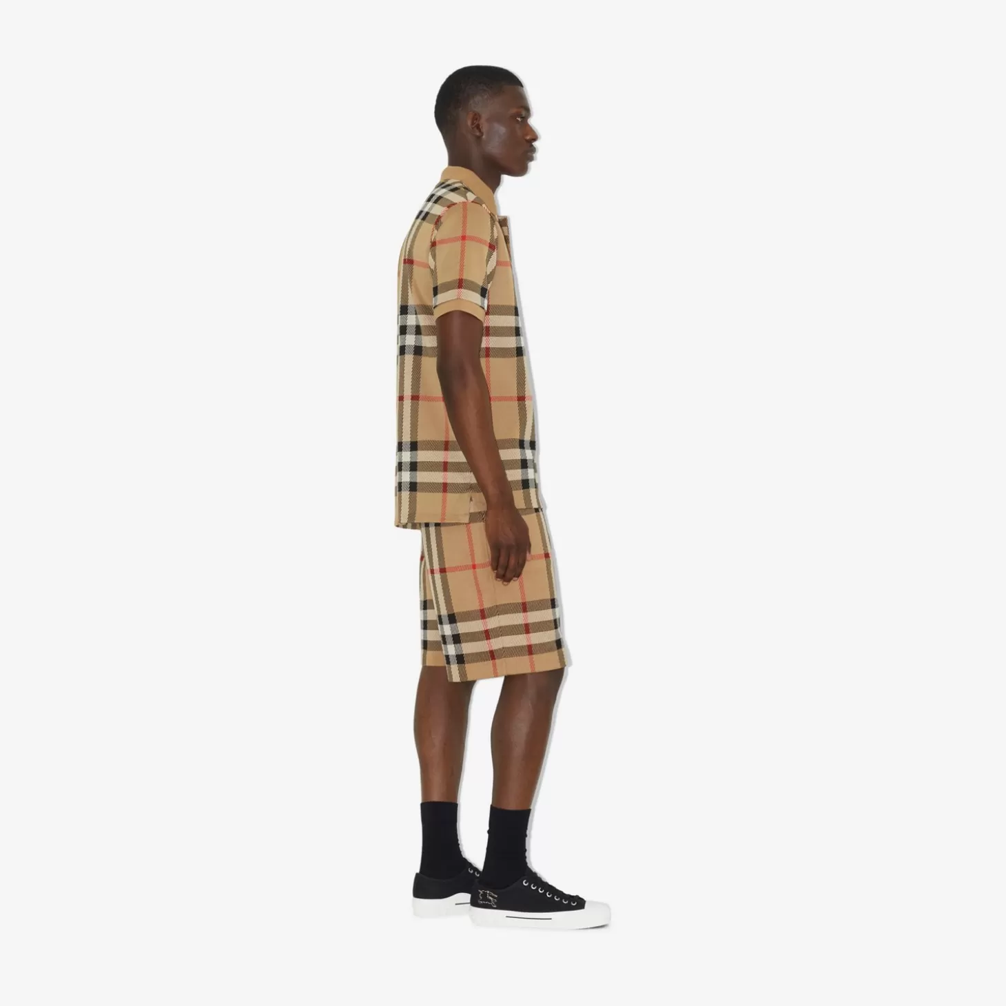 Burberry Rutig Jacquard-pikétröja i bomull*Män Polos & T-shirts