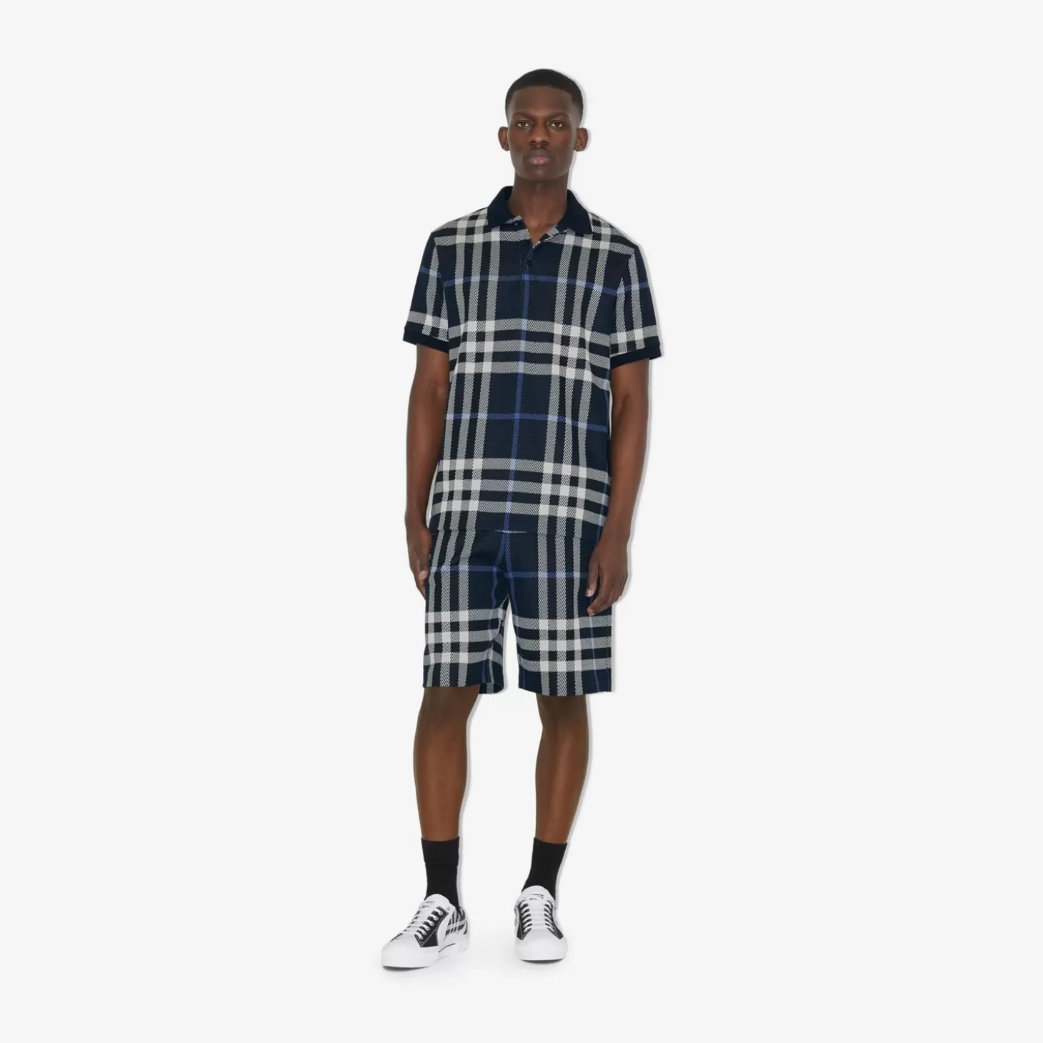Burberry Rutig Jacquard-pikétröja i bomull*Män Polos & T-shirts