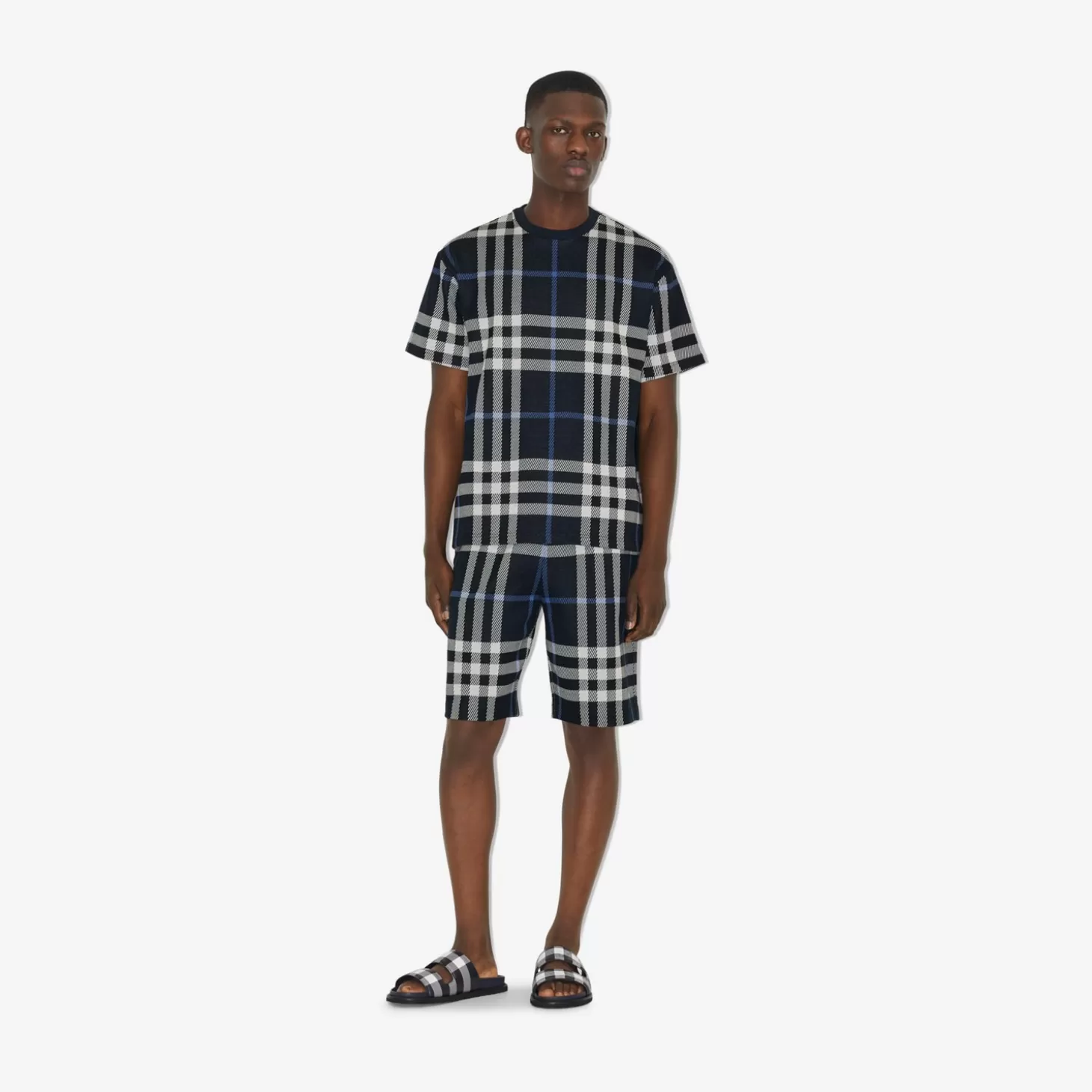 Burberry Rutig T-shirt i bomull*Män Polos & T-shirts