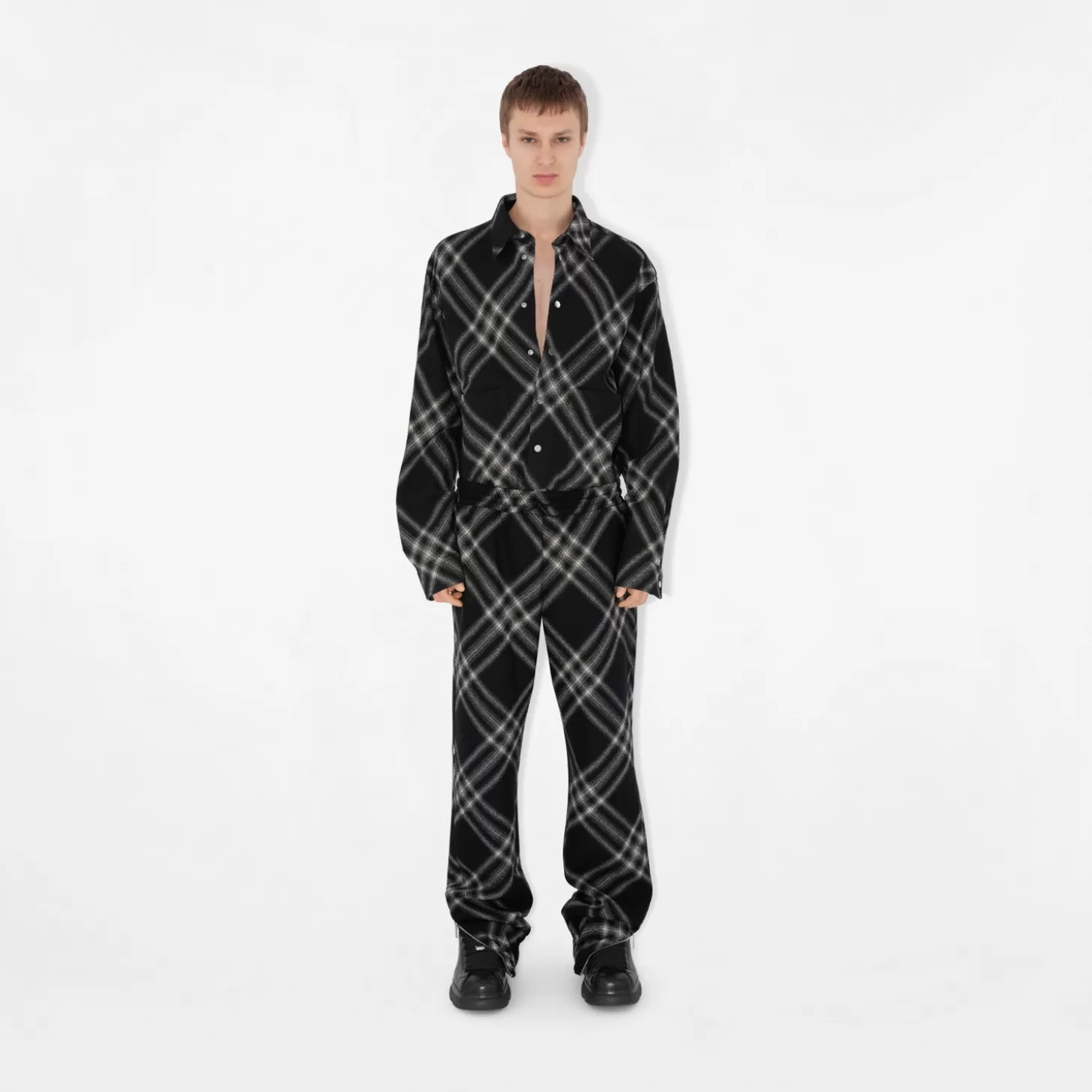 Burberry Rutig ullovershirt*Män Skjortor