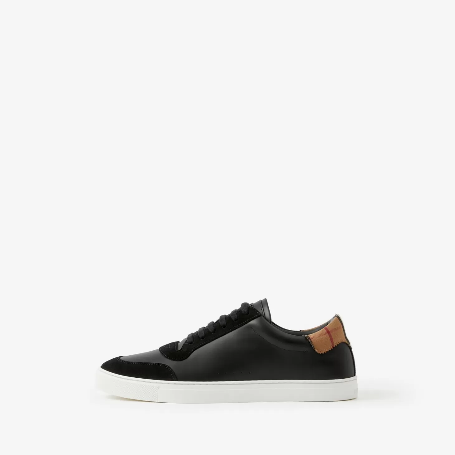 Burberry Sneakers i läder, mocka och vintage rutig bomull*Män Sneakers