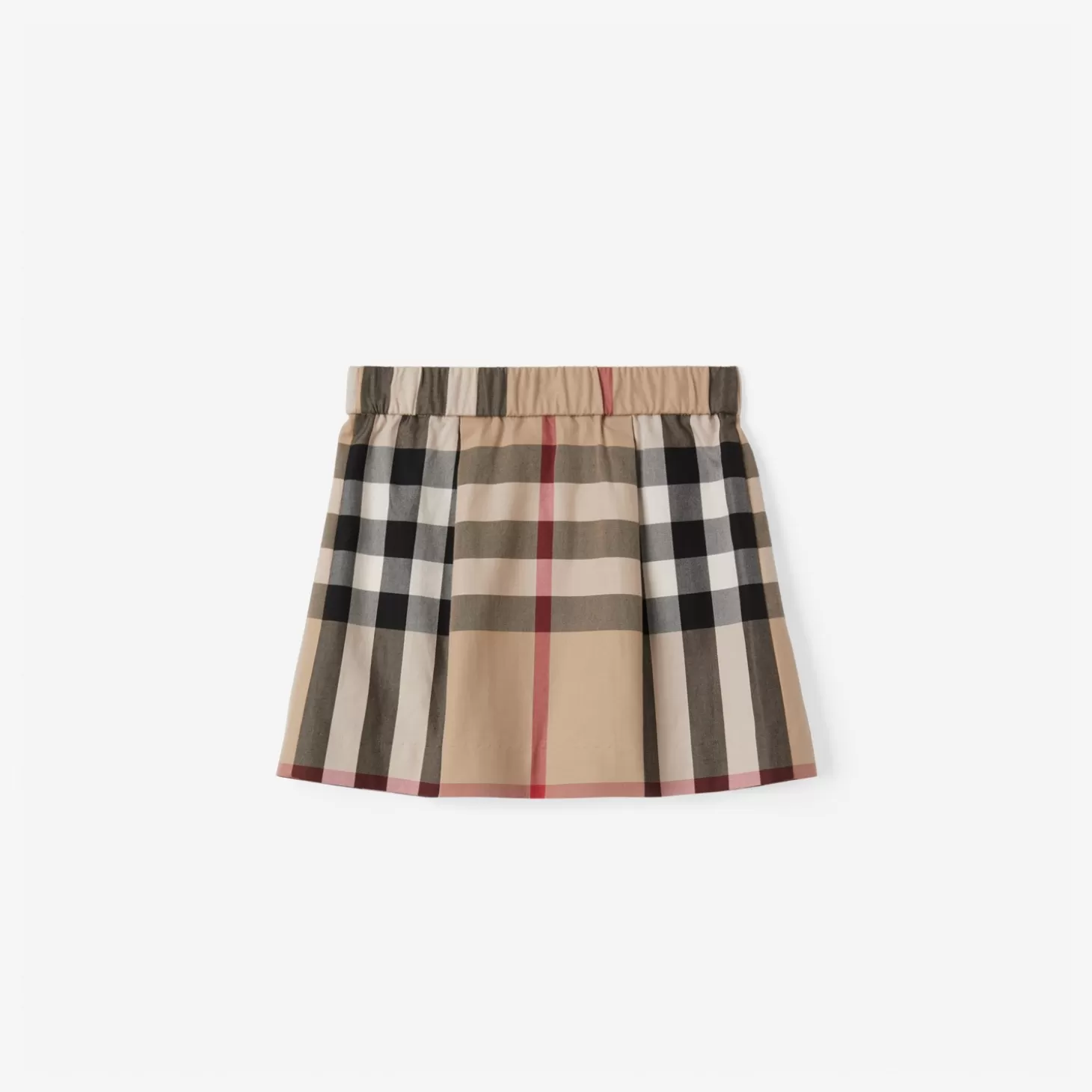 Burberry Överdriven rutig veckad bomullskjol*Barn Kjolar och byxor