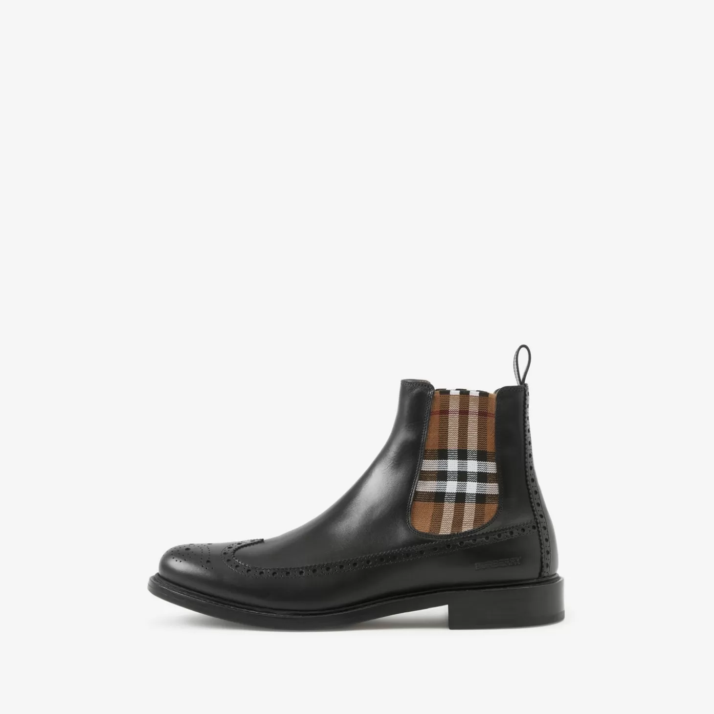 Burberry Vintage Check Detail Läder Chelsea Boots*Män Stövlar