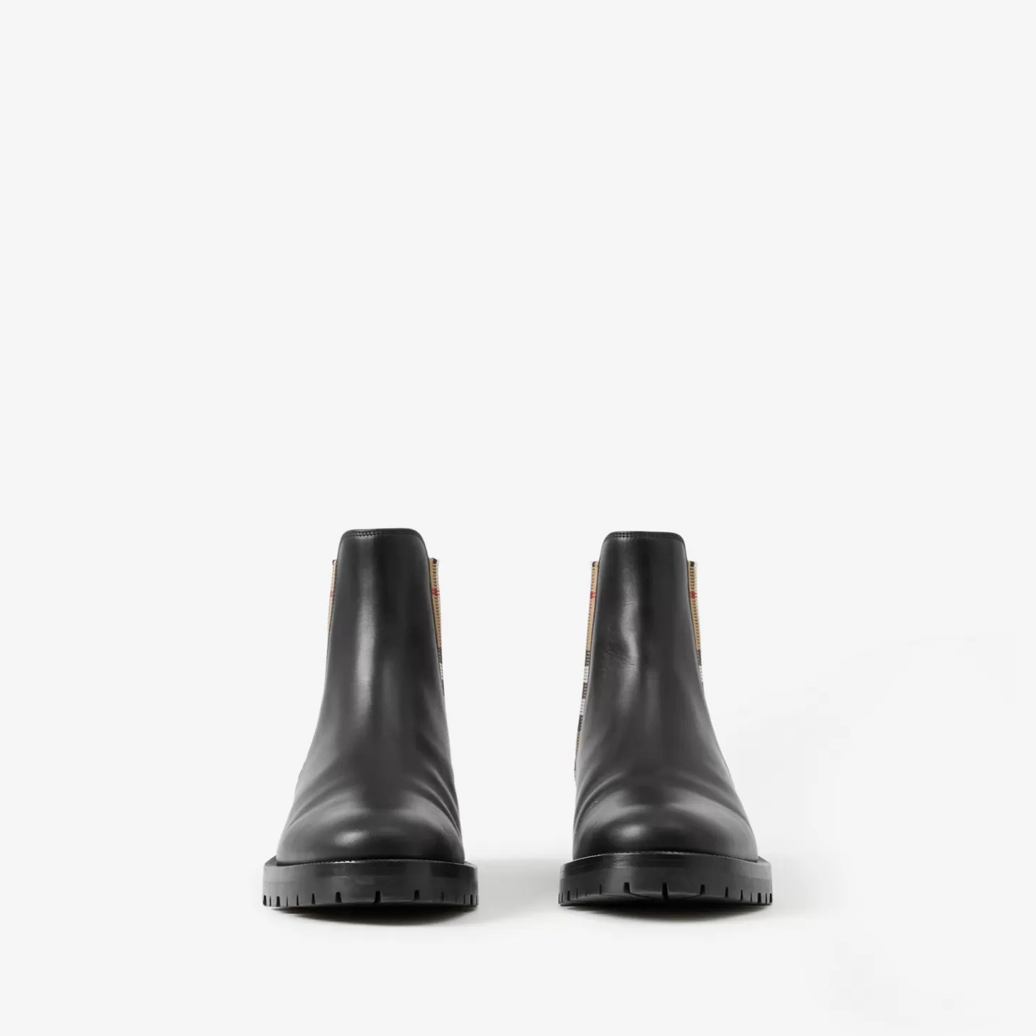 Burberry Vintage Check Detail Läder Chelsea Boots*Kvinnor Stövlar