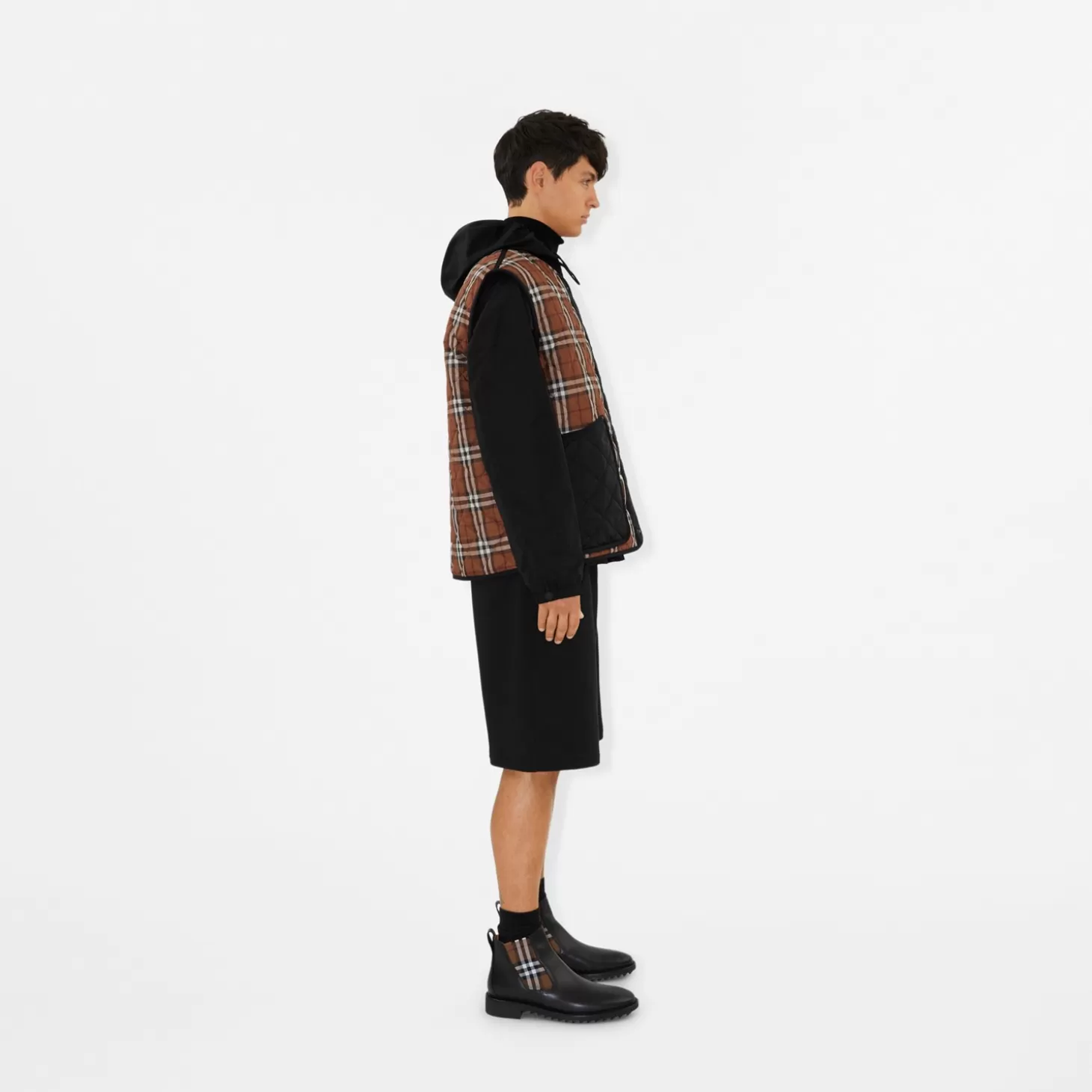 Burberry Vintage Check Detail Läder Chelsea Boots*Män Stövlar