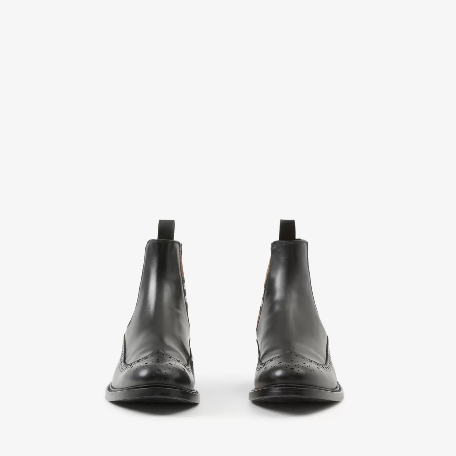Burberry Vintage Check Detail Läder Chelsea Boots*Män Stövlar
