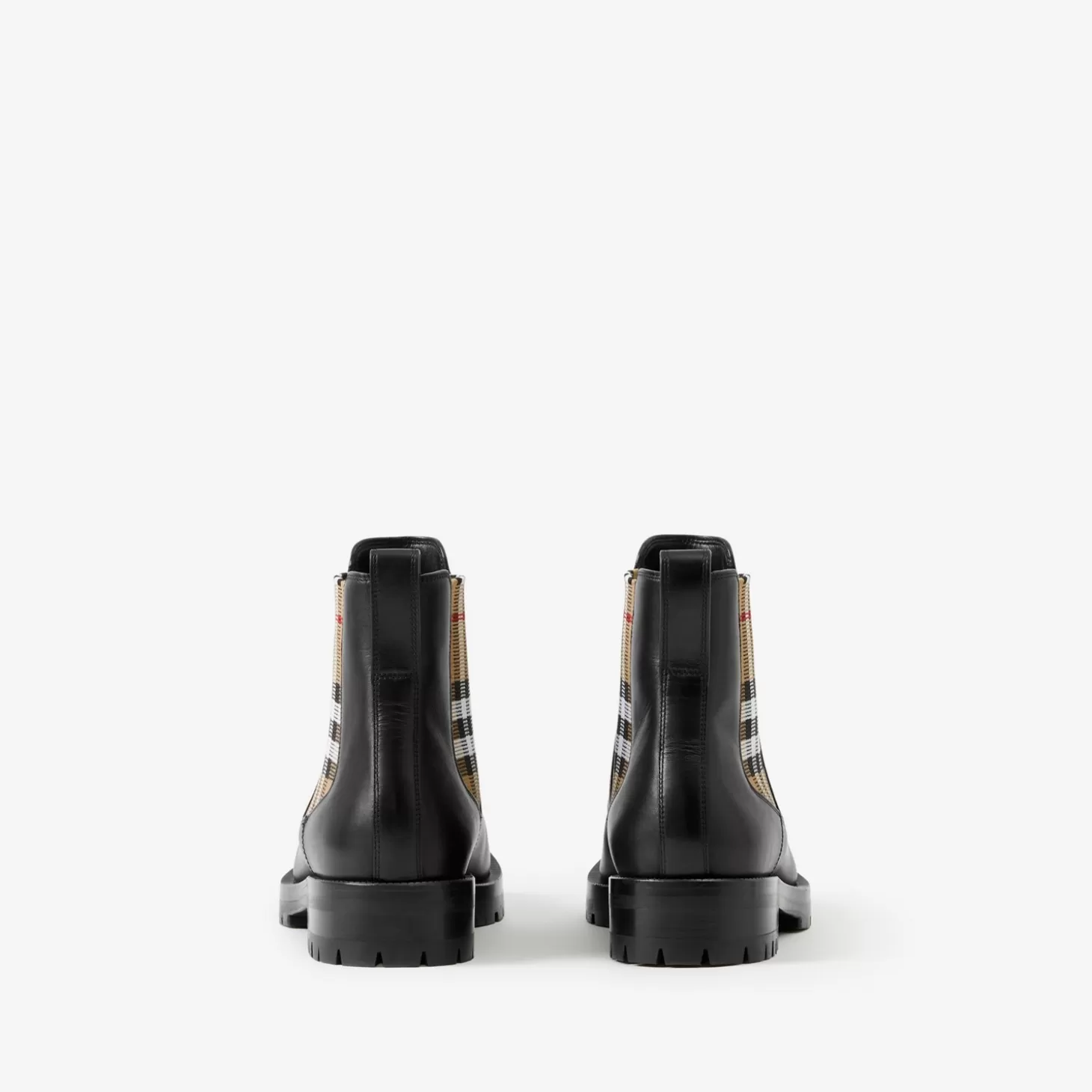 Burberry Vintage Check Detail Läder Chelsea Boots*Kvinnor Stövlar