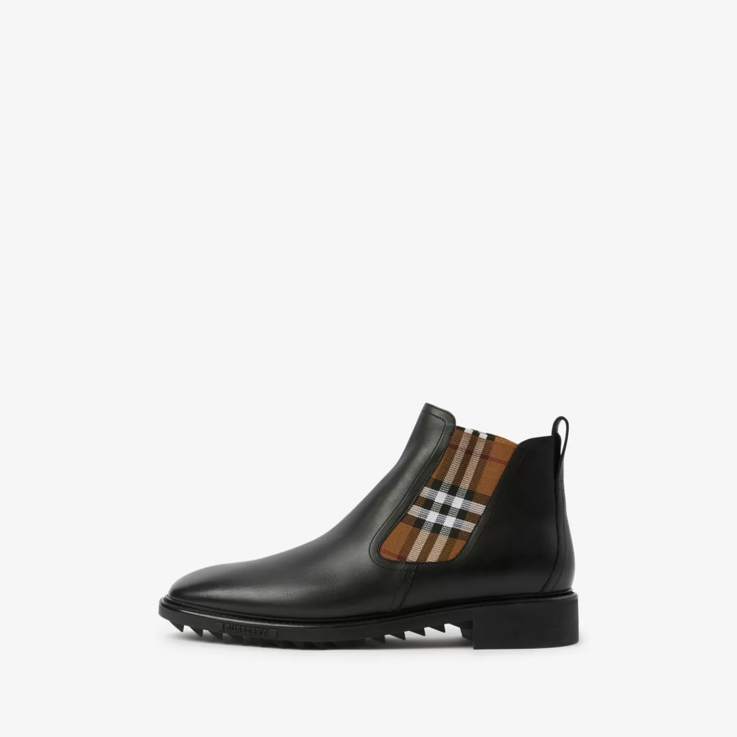 Burberry Vintage Check Detail Läder Chelsea Boots*Män Stövlar