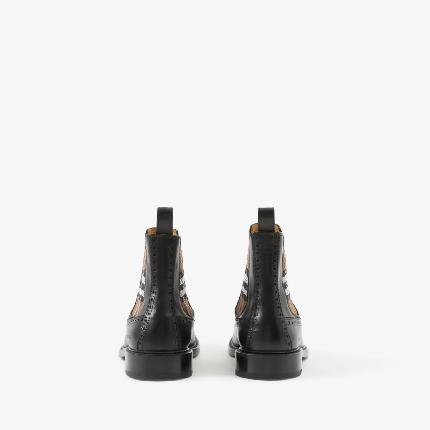 Burberry Vintage Check Detail Läder Chelsea Boots*Män Stövlar