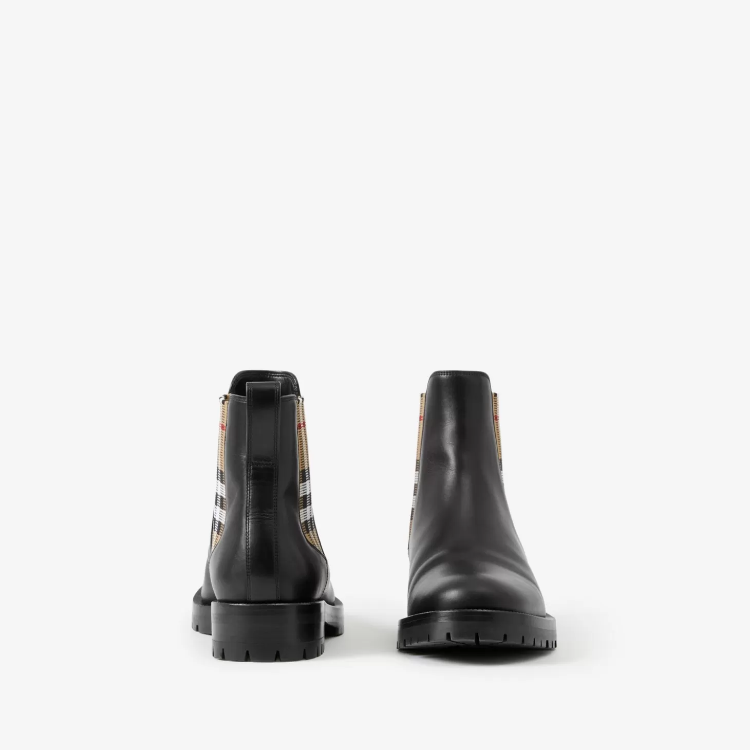Burberry Vintage Check Detail Läder Chelsea Boots*Kvinnor Stövlar