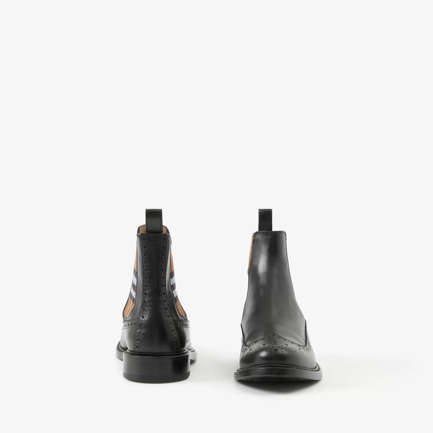 Burberry Vintage Check Detail Läder Chelsea Boots*Män Stövlar