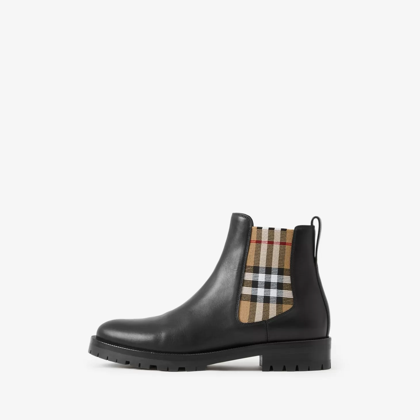 Burberry Vintage Check Detail Läder Chelsea Boots*Kvinnor Stövlar