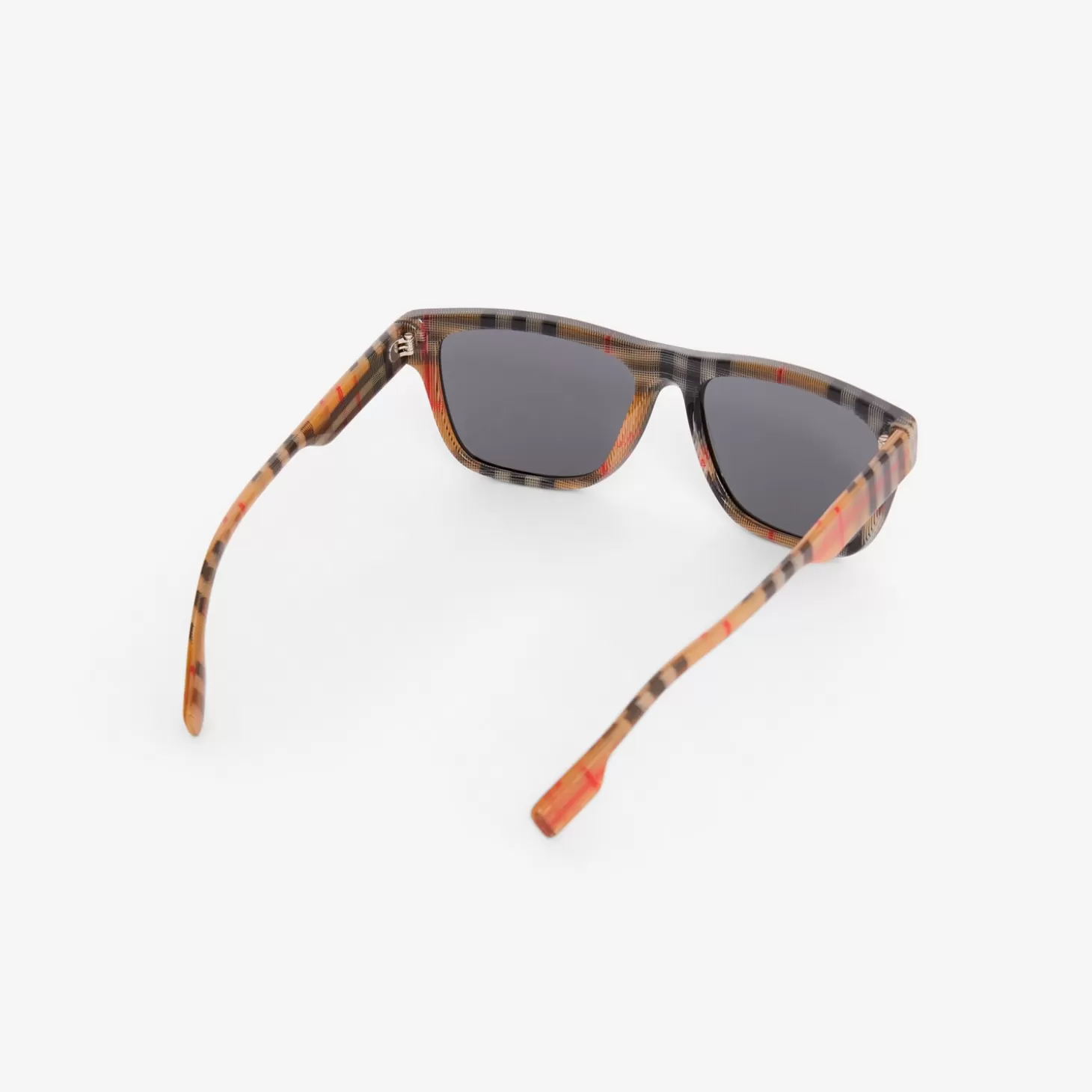 Burberry Vintage Check Detail Square Frame Solglasögon*Män Solglasögon