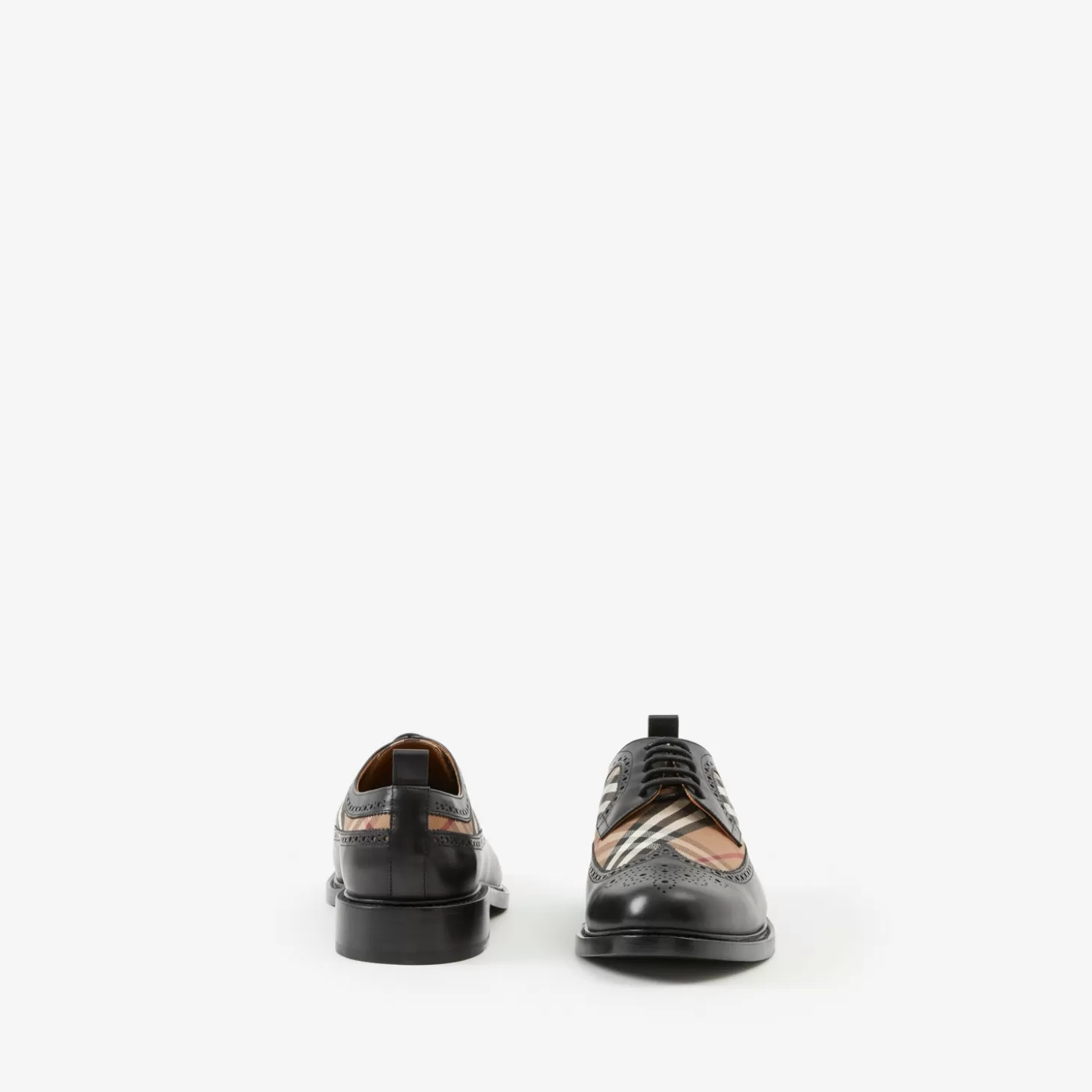 Burberry Vintage Check Panel Läder Derby Skor*Män Loafers & Snörbyxor