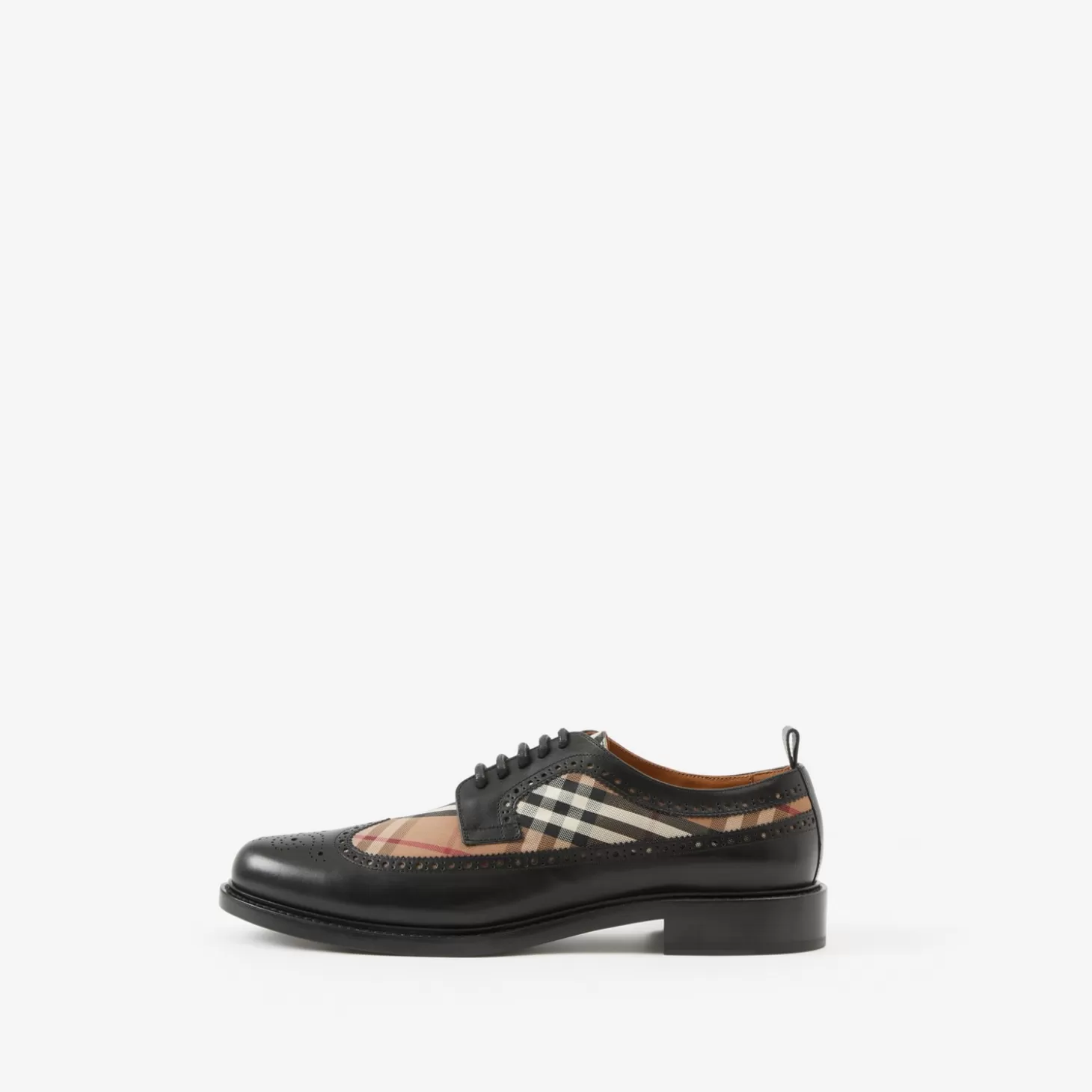 Burberry Vintage Check Panel Läder Derby Skor*Män Loafers & Snörbyxor