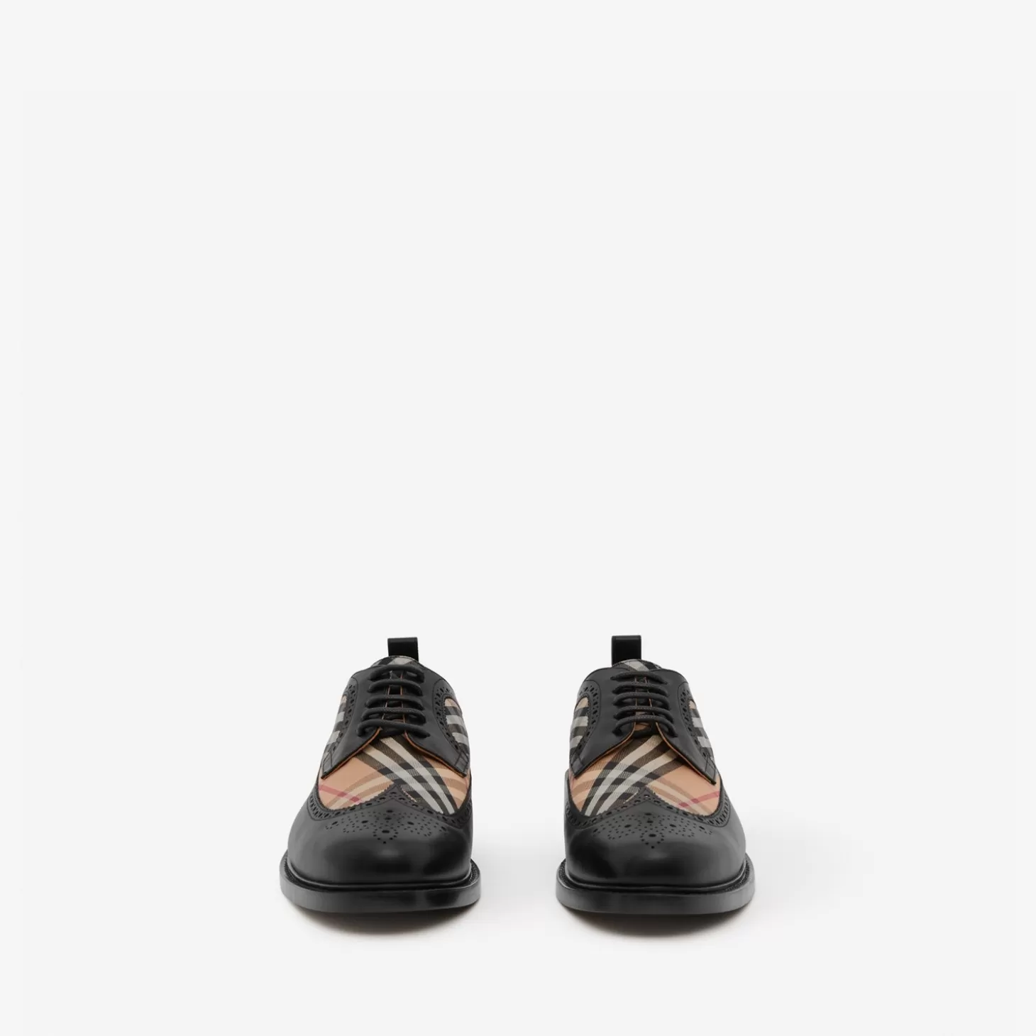 Burberry Vintage Check Panel Läder Derby Skor*Män Loafers & Snörbyxor