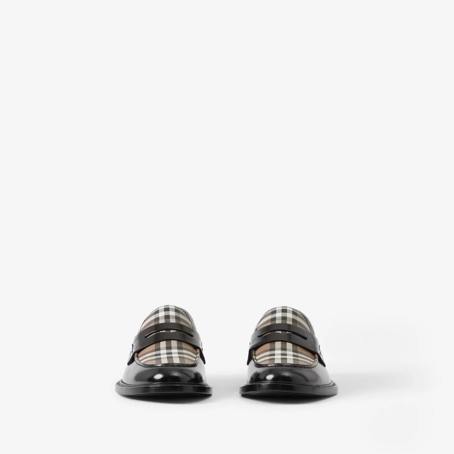 Burberry Vintage Check Panel Leather Penny Loafer*Män Loafers & Snörbyxor