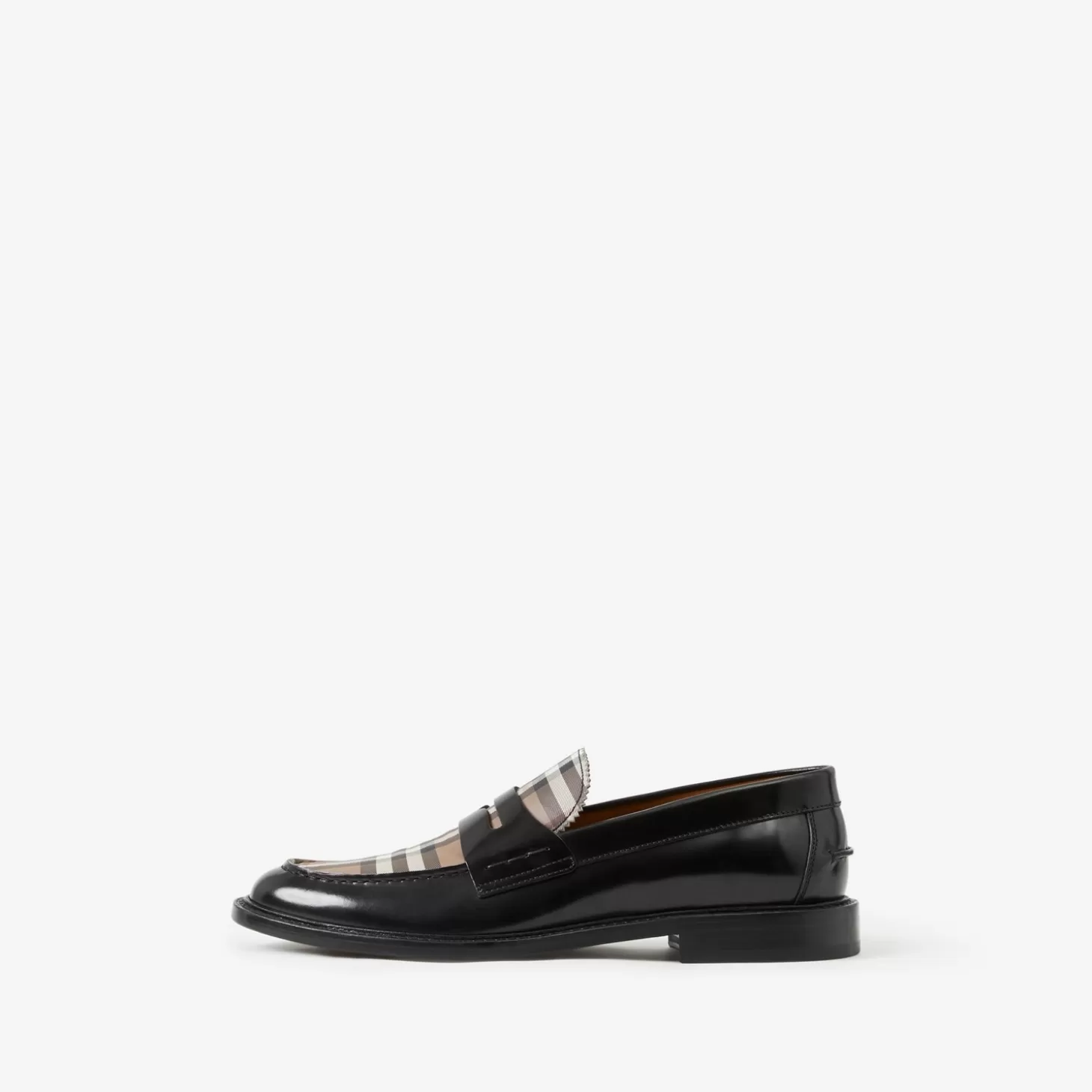 Burberry Vintage Check Panel Leather Penny Loafer*Män Loafers & Snörbyxor