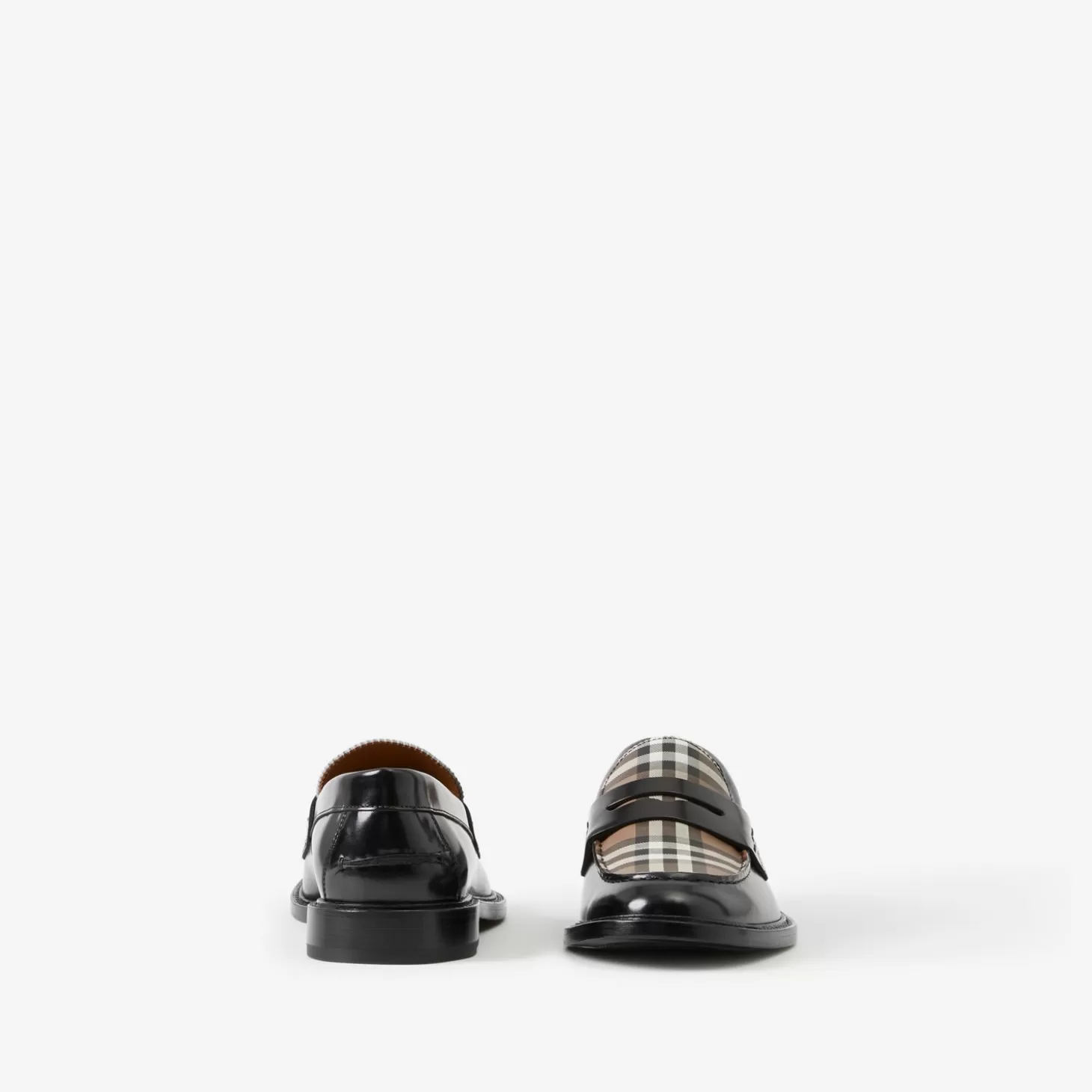 Burberry Vintage Check Panel Leather Penny Loafer*Män Loafers & Snörbyxor