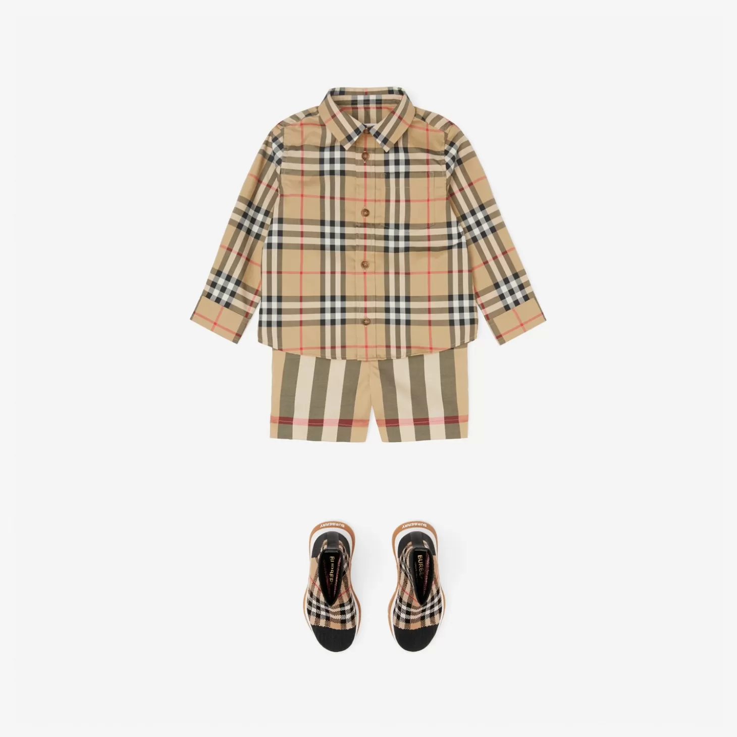 Burberry Vintage rutig bomullsskjorta i stretchig bomull*Barn Bebispresenter | Toppar