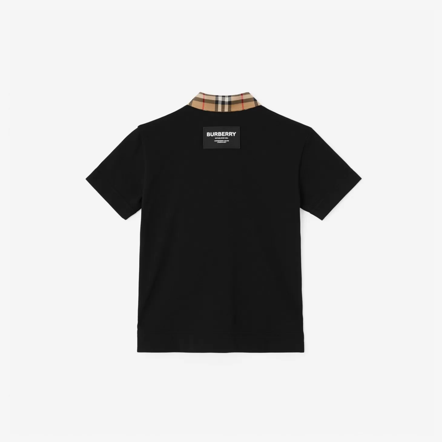 Burberry Vintage rutig pikétröja i bomull*Barn Badkläder | Polos & T-shirts