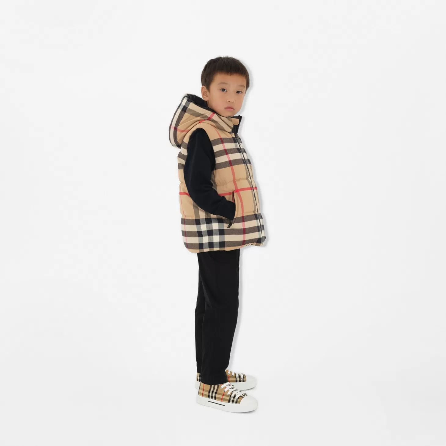 Burberry Vändbar Check Puffer Gilet*Barn Badkläder | Kaffor och jackor